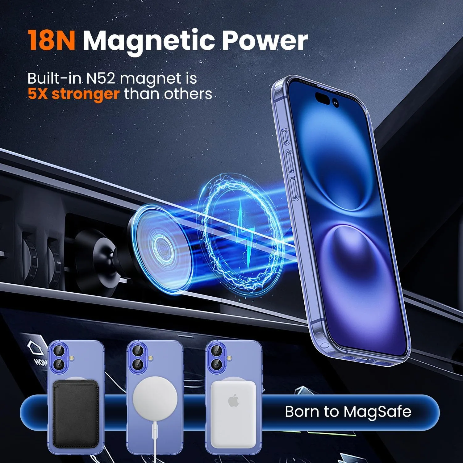 toushion 3 in 1 for iPhone 16 Case Clear