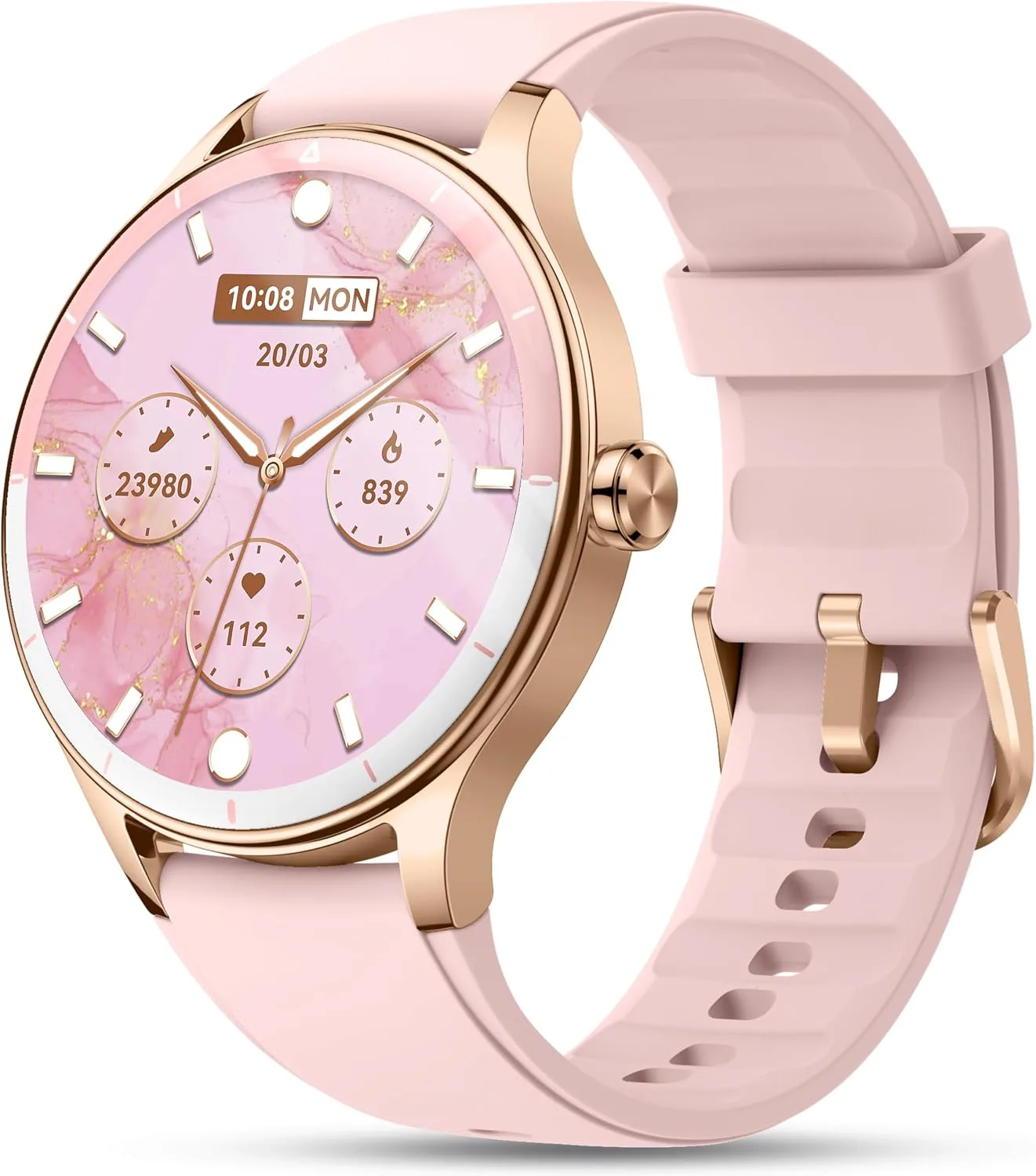 Smart Watch for Women, Ladies & Men, 1.27'' Fitness Watch [41mm case] with Call Receive/Dial, Heart Rate/Stress/Sleep Monitor, AI Voice, IP68 Waterproof Smartwatch with Calendar, Calculator, Games