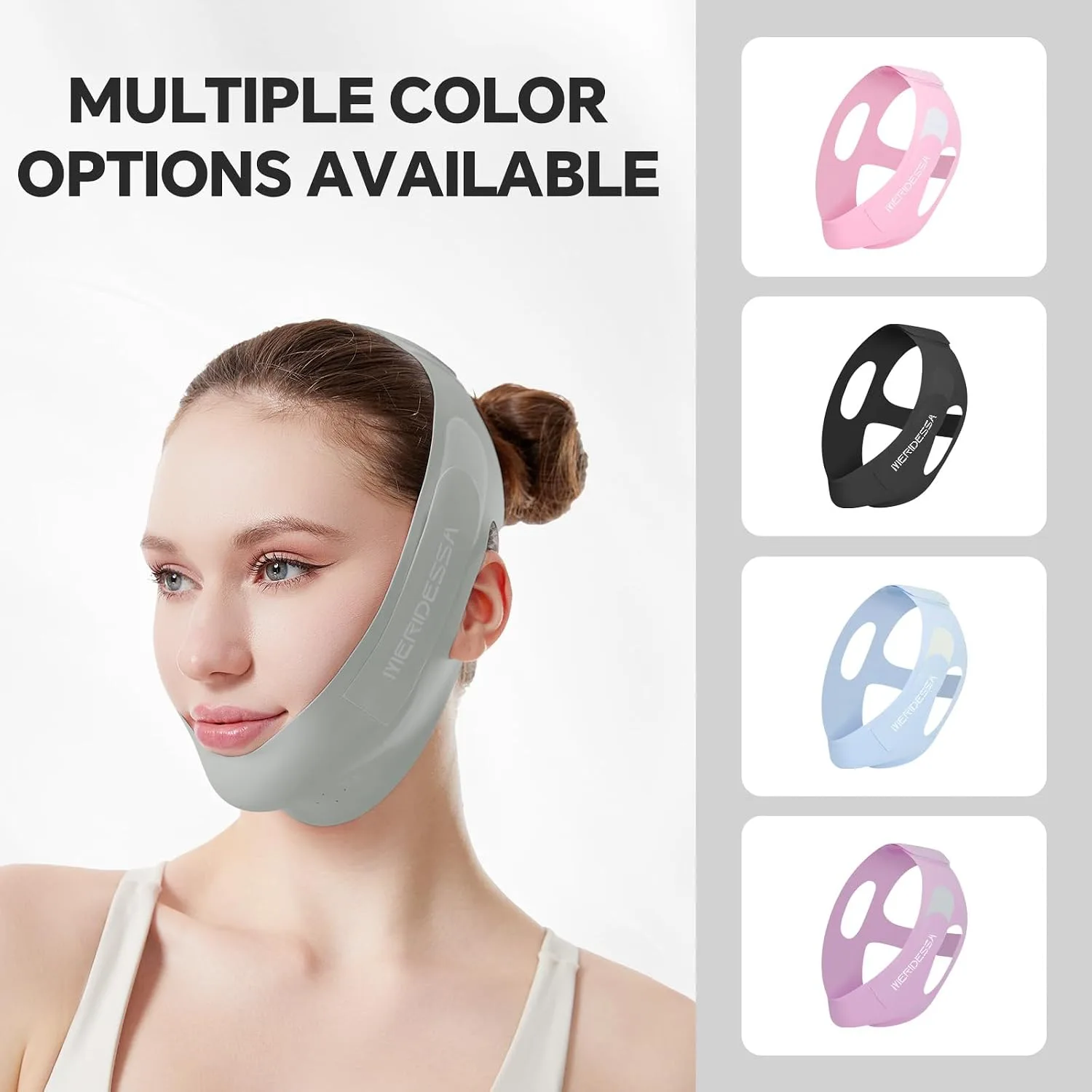 V-Lift Pro V-Line Lifting Face Mask - Anti-Wrinkle & Face Contouring Wearable Band, Double Chin Reducer for Sculpted Jawline, Seamless Design with Breathable Fabric (Beige)