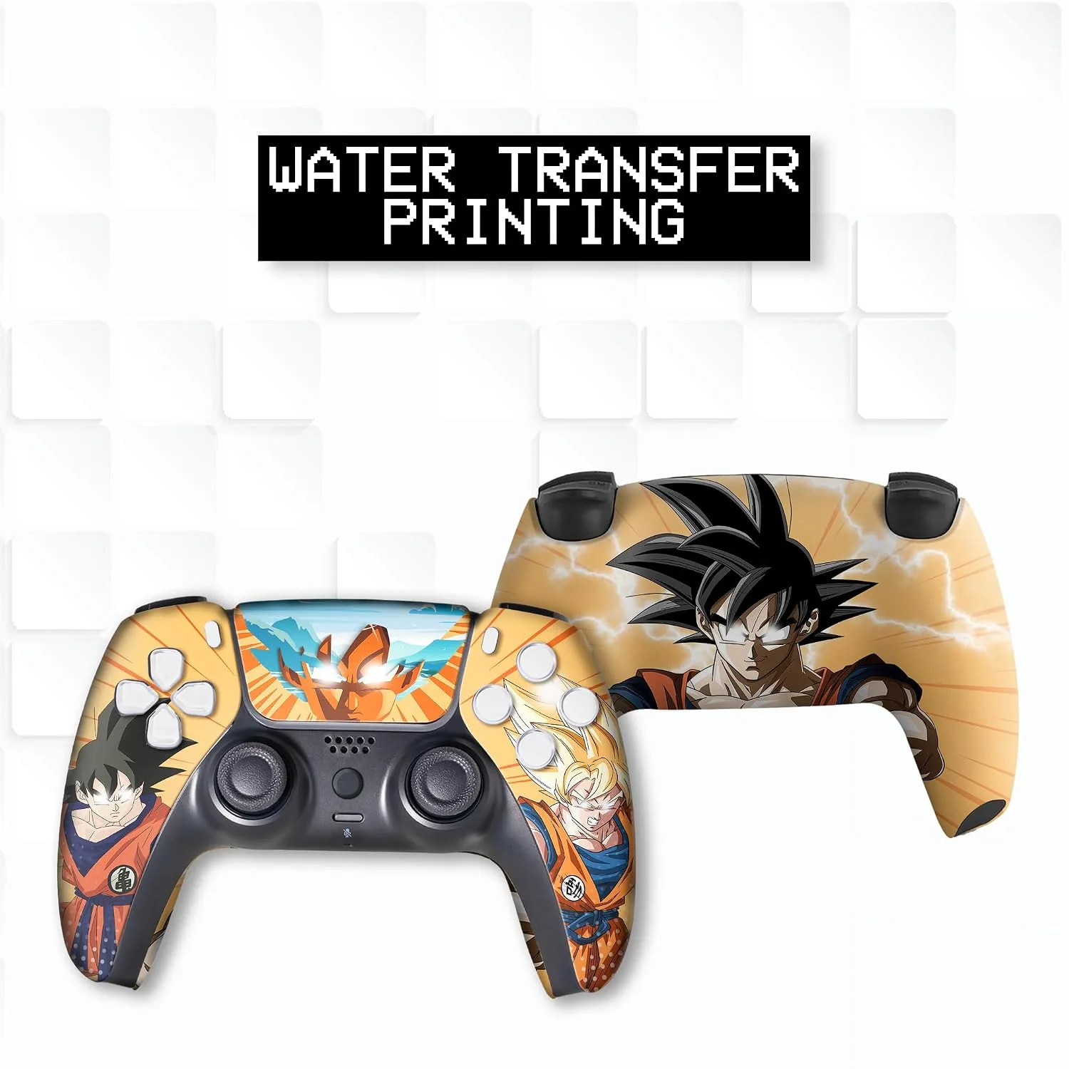 Overpowered Gokku Custom PS-5 Controller Wireless compatible with Play-Station 5 Console by BCB Controllers | Proudly Customized in USA with Permanent HYDRO-DIP Printing (NOT JUST A SKIN) (MODDED)
