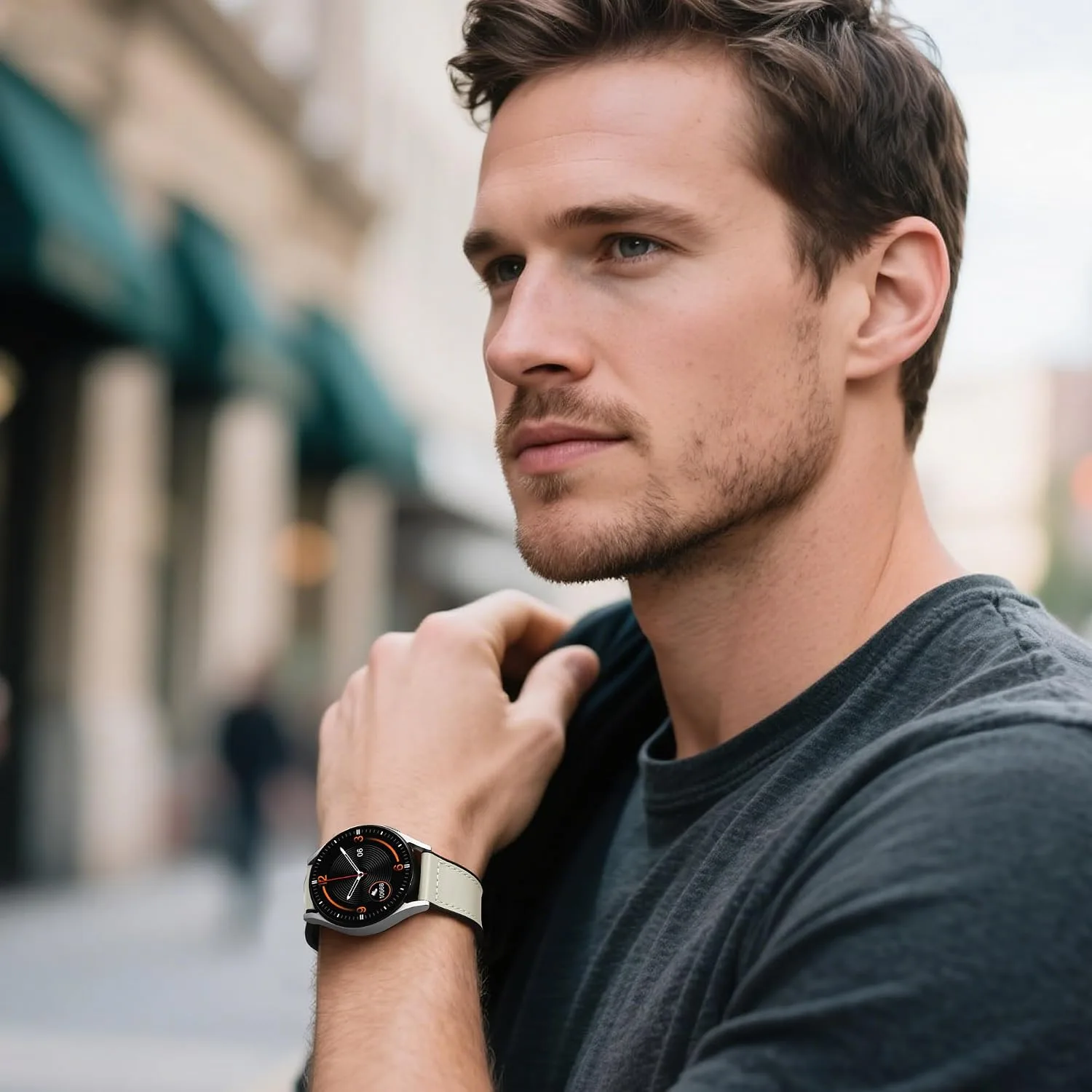 Charlam Magnetic Leather Bands Compatible with Samsung Galaxy Watch 7 Band 6 5 4 FE Active 2 40mm 44mm/Watch 6/4 Classic/Watch 5 Pro/3, 20mm Genuine Leather Straps for Samsung Watch Bands Men Women