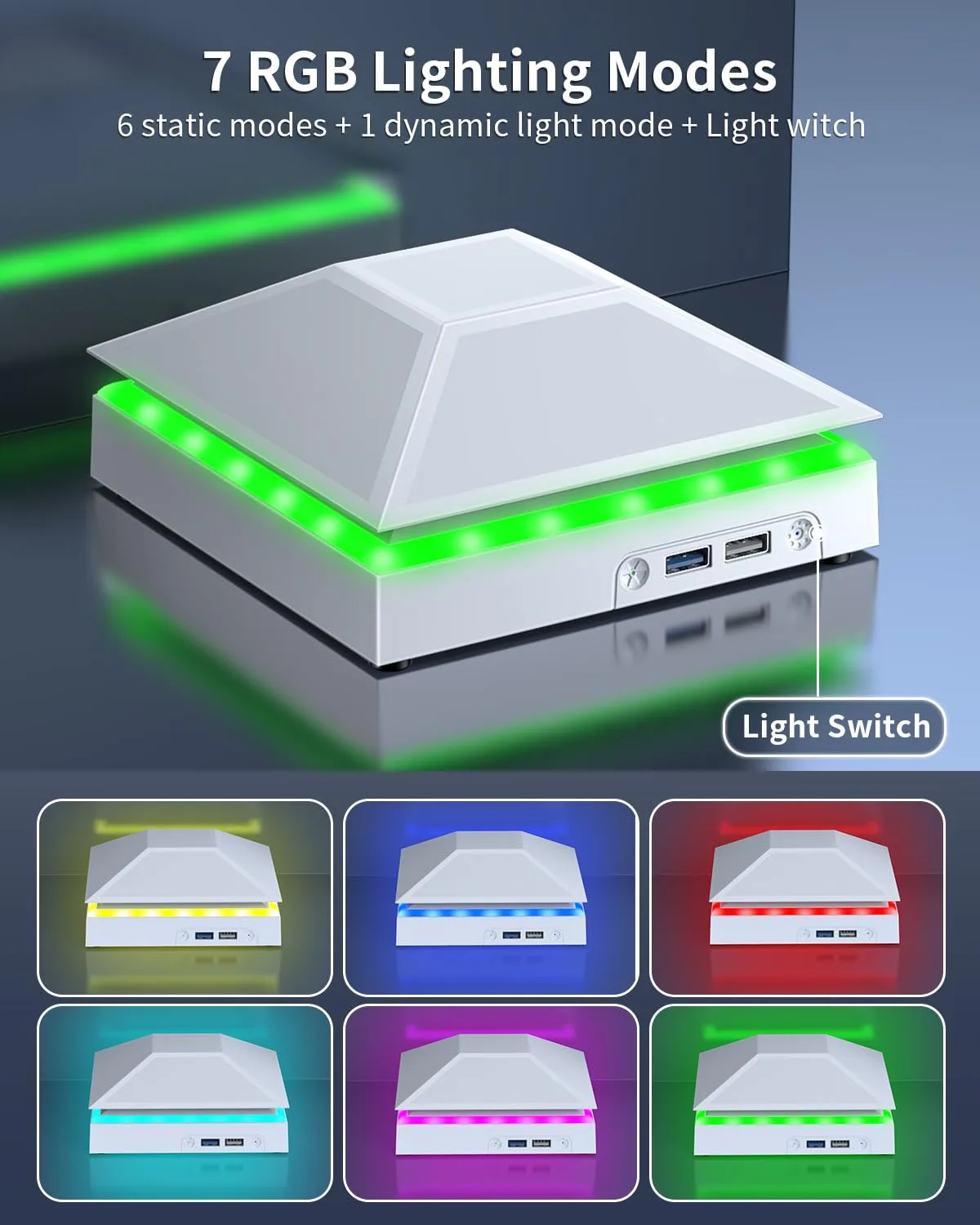 Cooling Fan Dust Proof for Xbox Series X Console with Colorful Light Strip