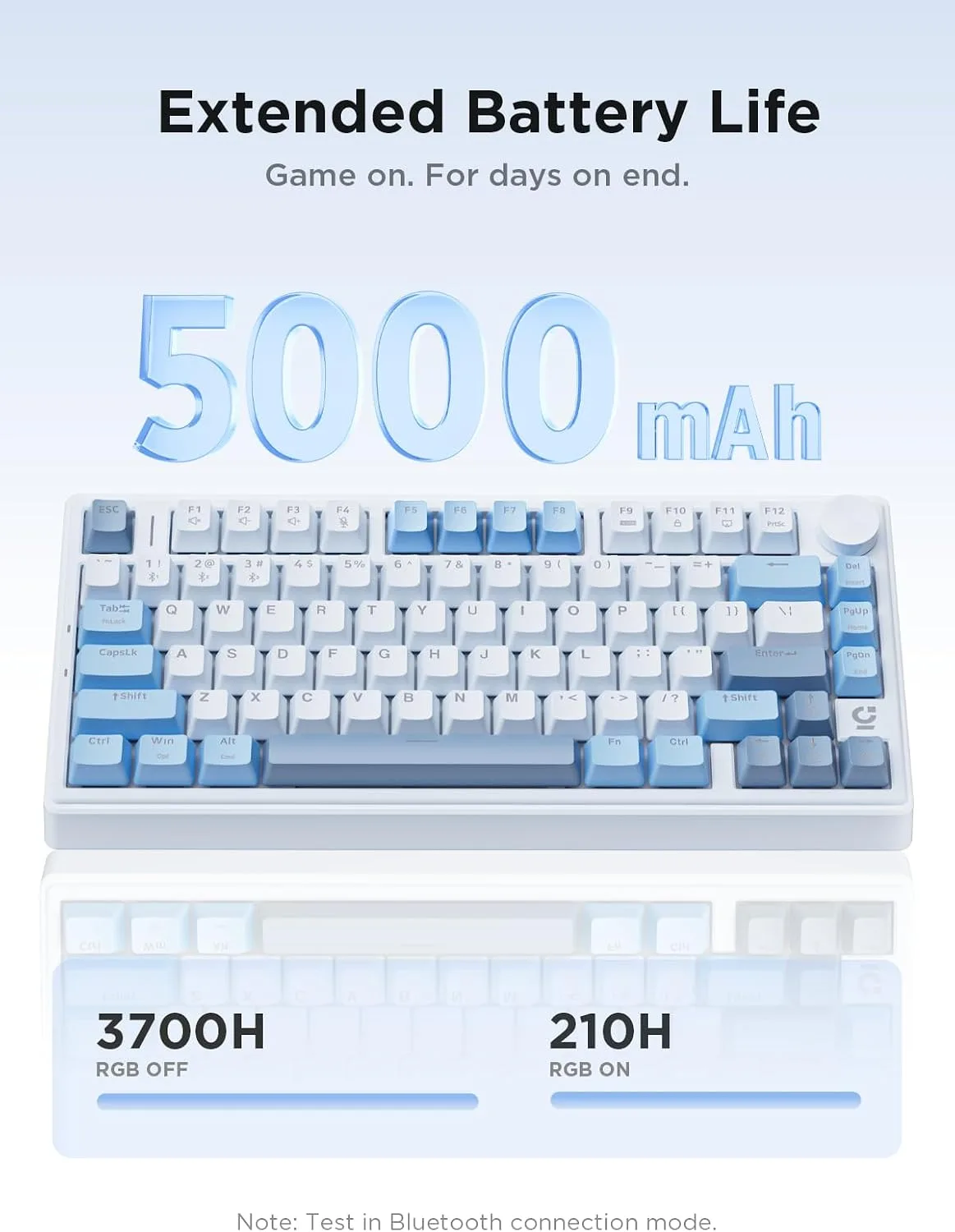 wegear 75% Compact Mechanical Keyboard with Knob for PC/Mac/Laptop-Blue