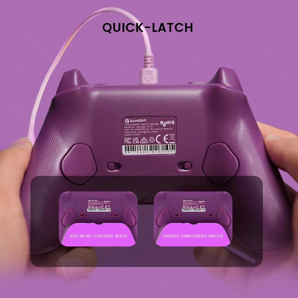 GameSir G7 SE Wired Controller for Xbox Series X|S, Xbox One & Windows 10/11, Plug and Play Gaming Gamepad with Hall Effect Joysticks/Hall Trigger, 3.5mm Audio Jack (Purple)
