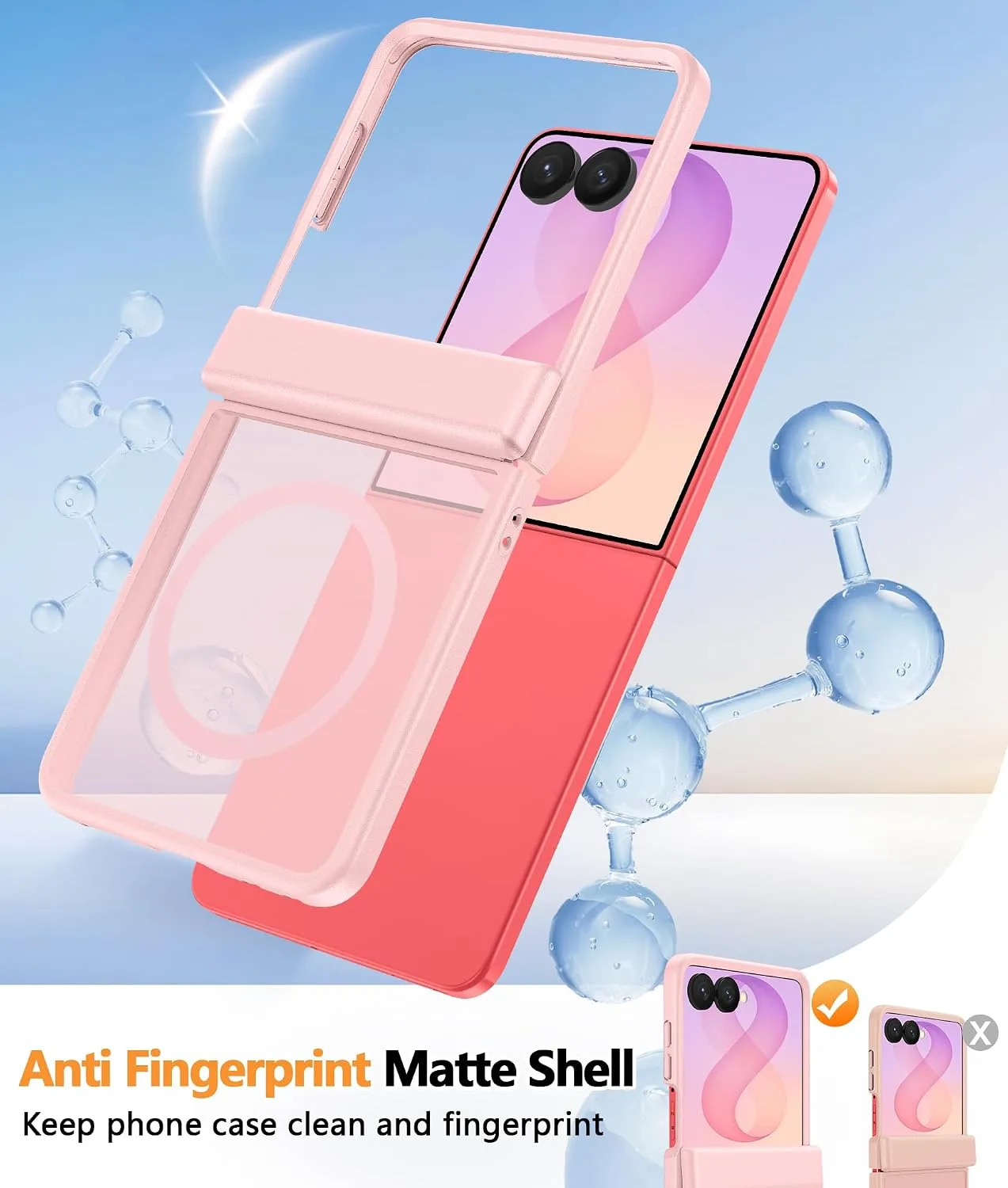FNTCASE for Samsung Galaxy Z Flip 8 Case, Fit for Magsafe, Hinge Protection