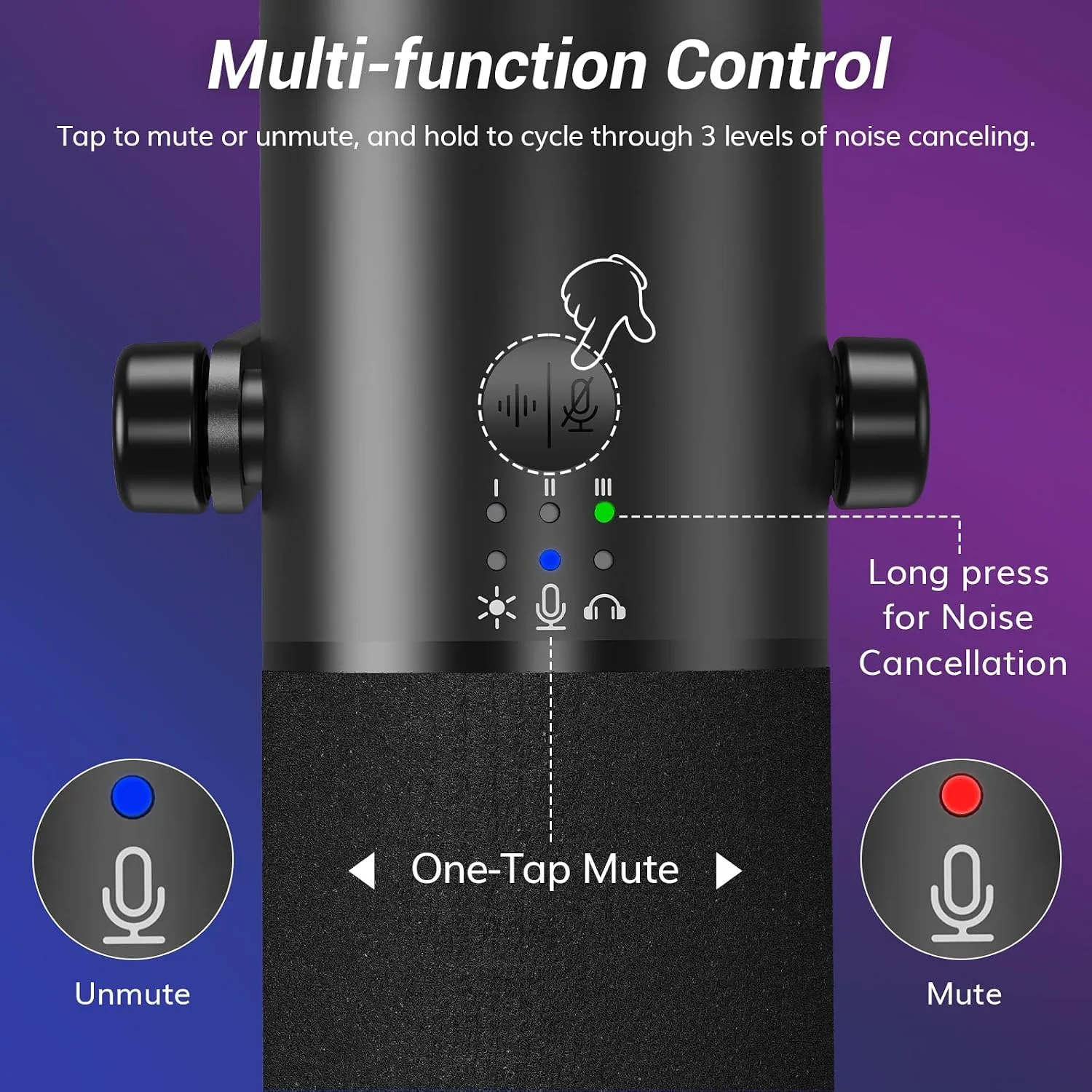 TONOR Dynamic Gaming Microphone XLR/USB Mic with AI Noise Cancellation