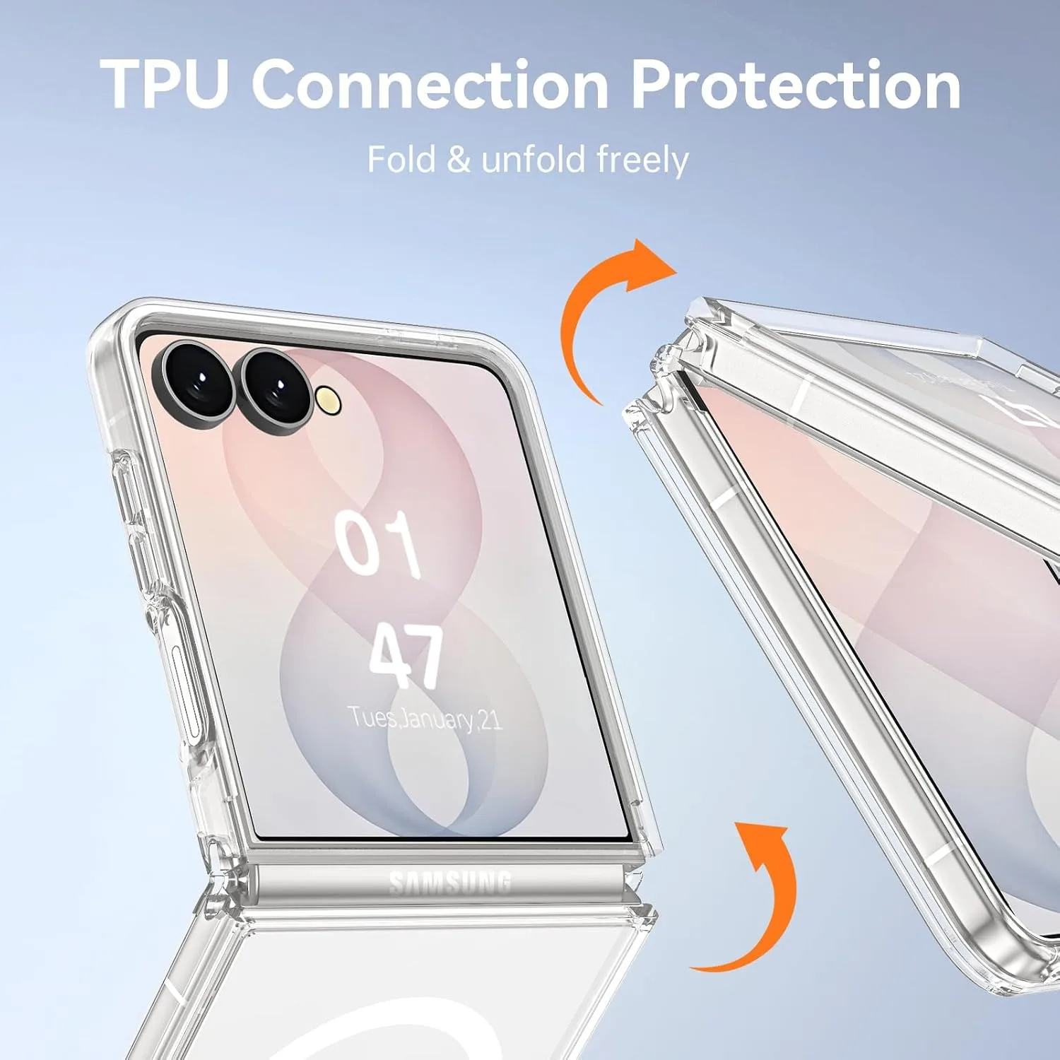 YINLAI for Samsung Galaxy Z Flip 8 Case Anti-Yellowing 6.9" 2026, Clear
