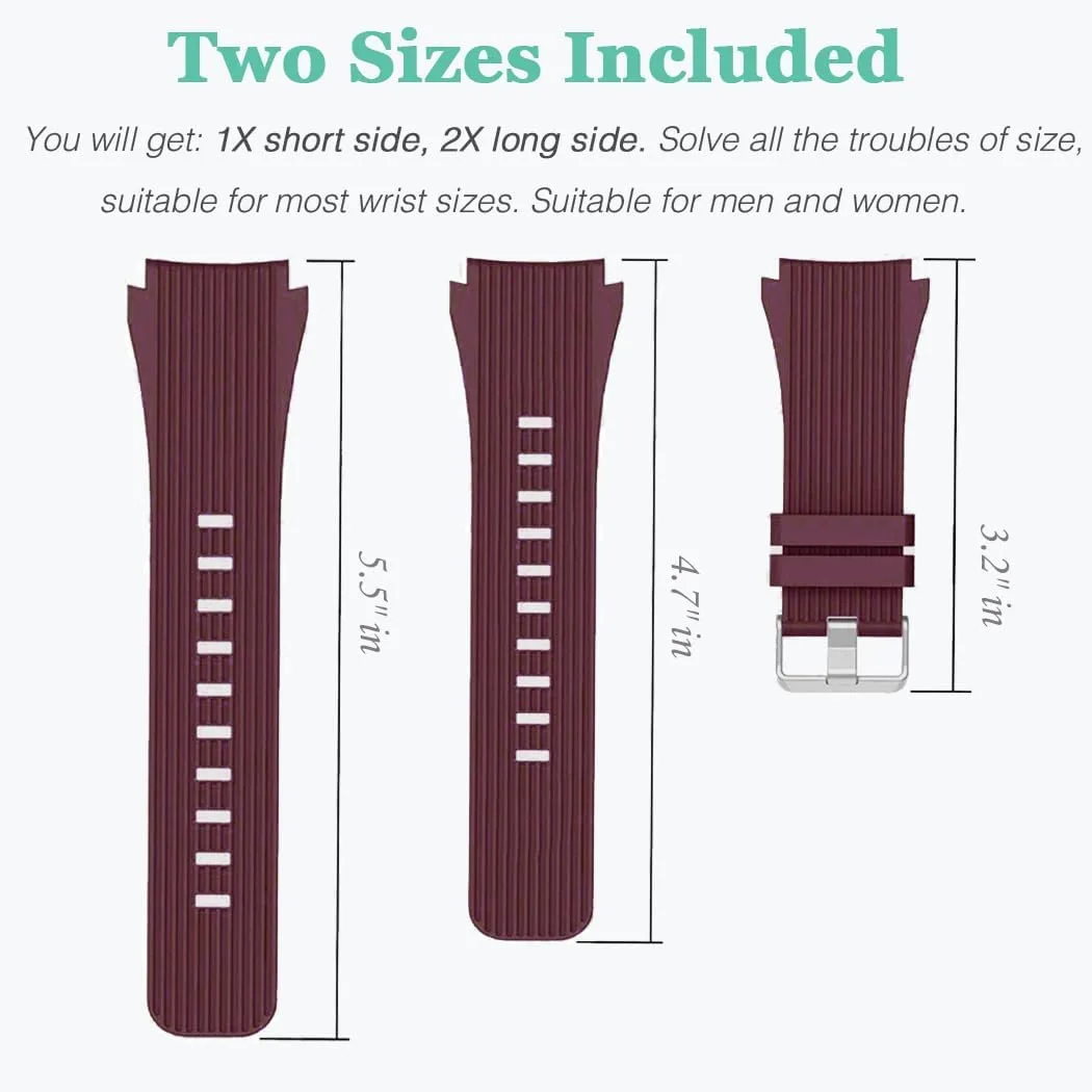 HSWAI Compatible with Samsung Galaxy Watch 46mm Bands/Gear S3 Frontier, Classic Watch Bands/Galaxy Watch 3 Bands 45mm, 22mm Soft Silicone Bands Bracelet Sports Strap for Men & Women.