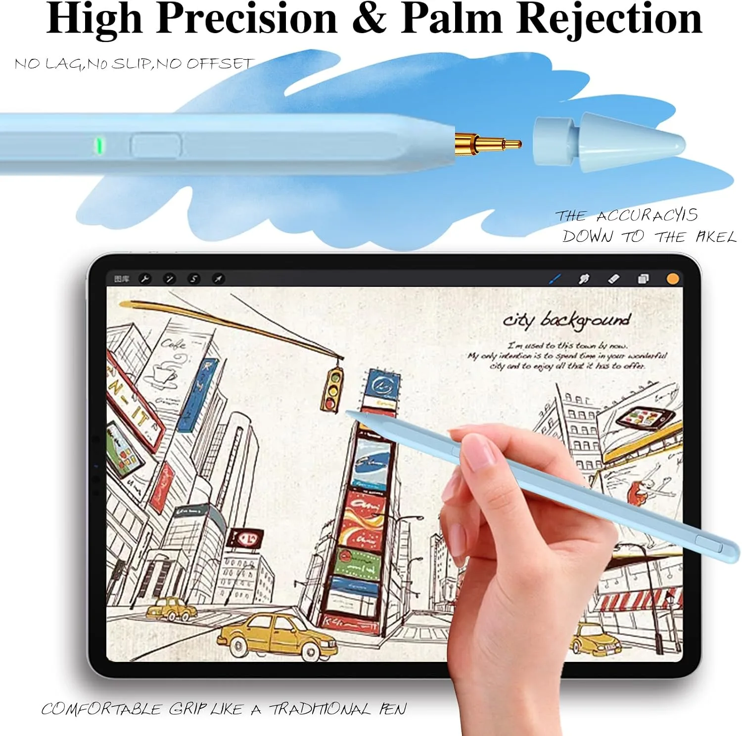 Stylus Pen for iPad 11th&10th Generation,Milikilo Pen with Pencil Holder,Palm Rejection,for Air11&13"(M2/M3), Pad Pro 11"&13"(M4),iPad 6-11th,iPad Pro 11"/12.9 ", iPad Air 3/4/5,Mini 5/6