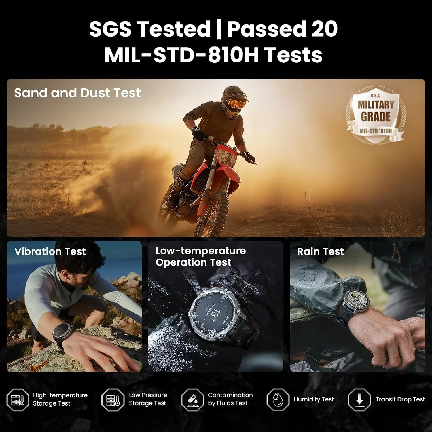KOSPET Tank T4 Special Edition Smart Watch with Dual-Band GPS, Offline Maps