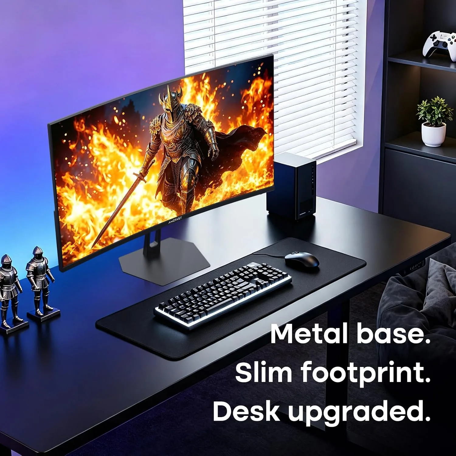 Amzfast 24" Curved Gaming Monitor, 240Hz 1ms 1080P, Ultra-Slim Base