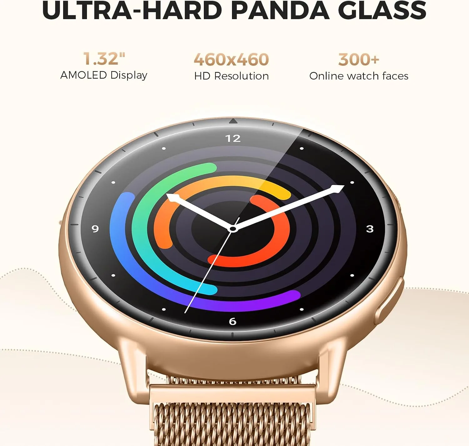EGQINR GPS Smart Watch for Men Women, 1.32" AMOLED, 5ATM Fitness Tracker