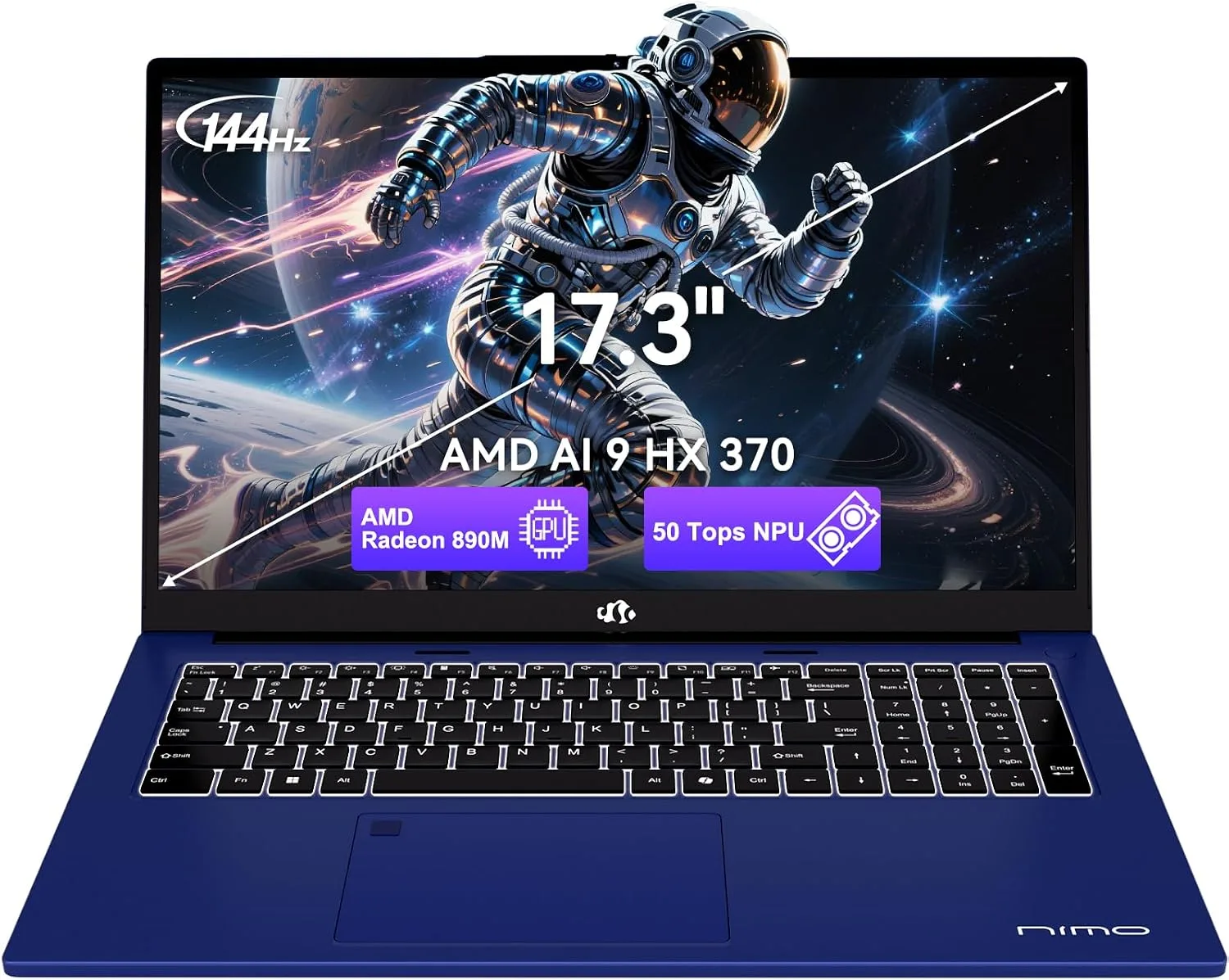 NIMO 17.3 AI Copilot+ Laptop, 12 Core AI 9 HX 370 32GB 5600MHz DDR5 1TB SSD