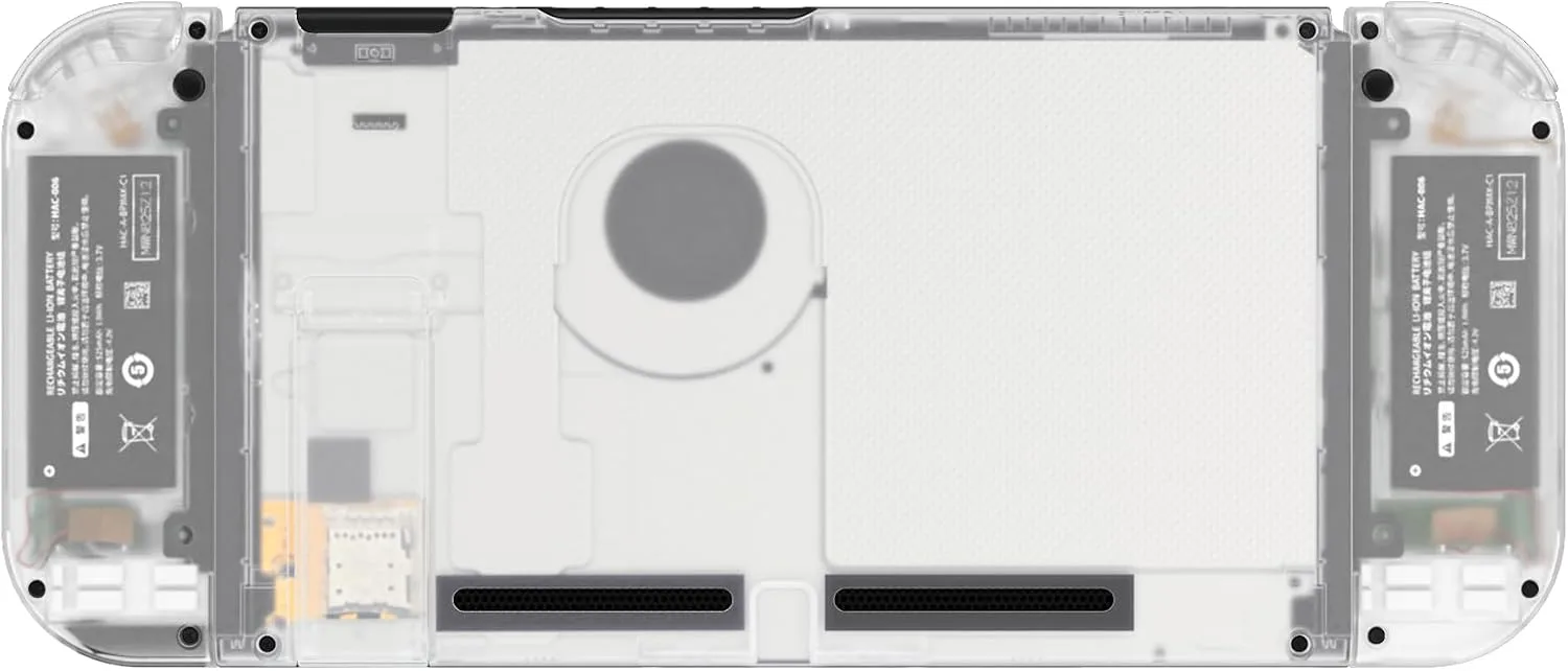 eXtremeRate DIY Replacement Shell Buttons for Nintendo Switch, Back Plate for Switch Console, Housing with Colorful Buttons for Joycon Handheld Controller - Glow in Dark - Green [No Electronics Parts]