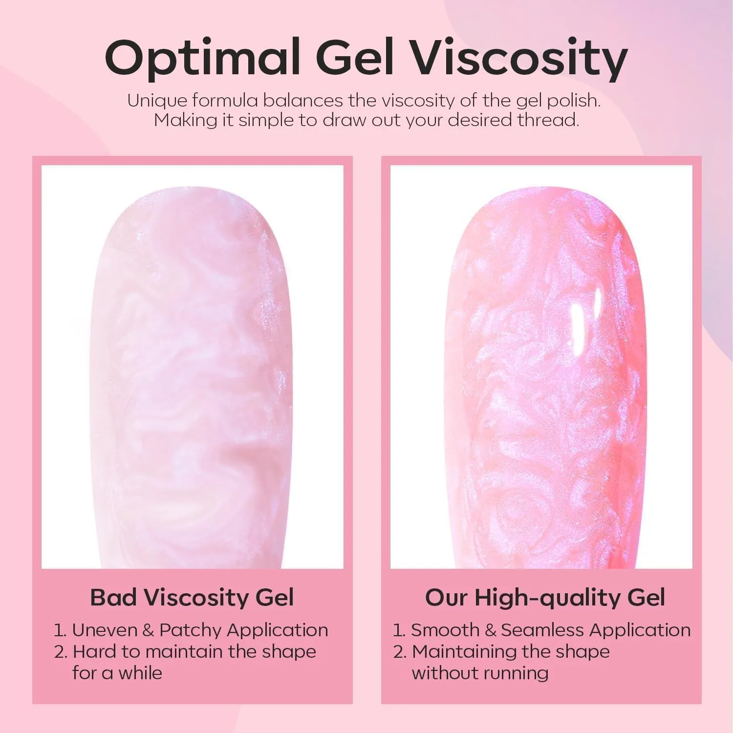 modelones Glitter Gel Nail Polish Pastel Pink Glitter Gel Nail Polish