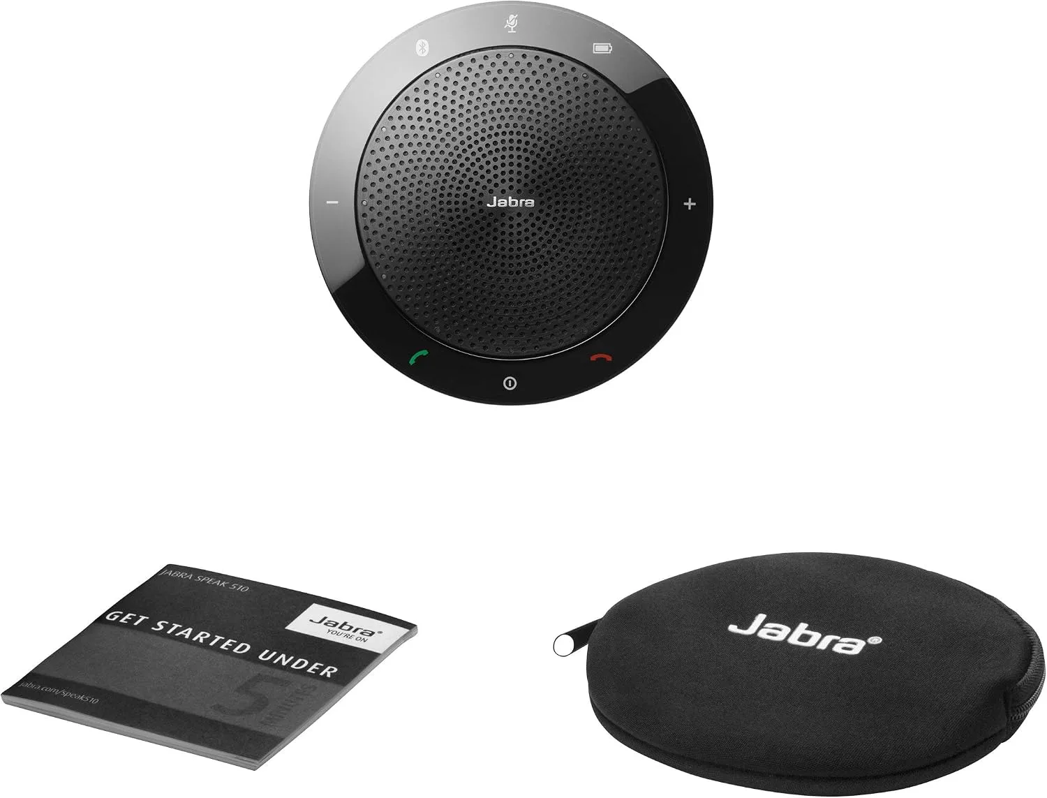 Jabra Speak 510 UC Wireless Bluetooth Speakerphone – Outstanding Sound Quality, Portable Conference Speaker for Holding Meetings Anywhere - Certified for Zoom & Google Meet