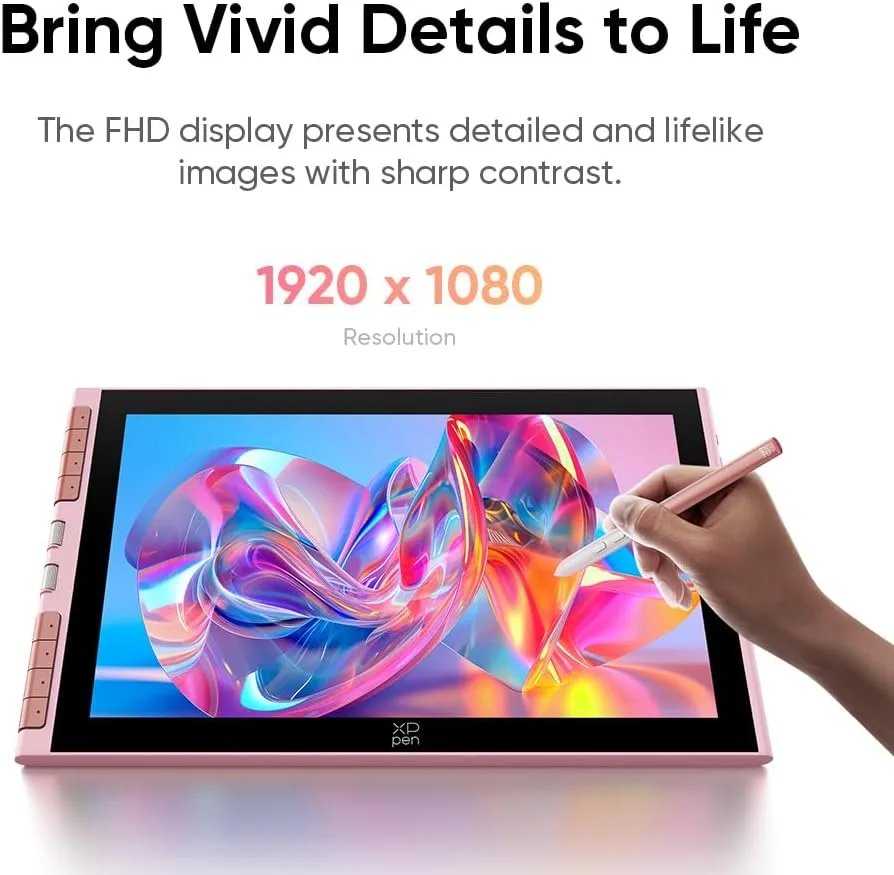 XPPen Artist 12 3rd 11.9" Drawing Tablet with Screen Pink, 16K Stylus, X4