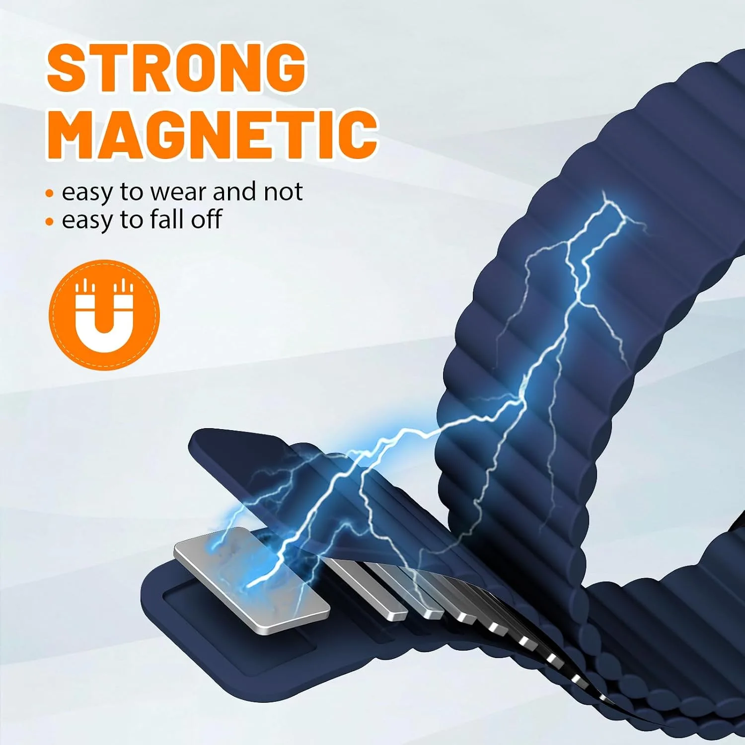 Magnetic Sport Bands for Apple Watch Band 40mm 38mm 41mm 42mm 44mm 45mm 46mm iWatch bands for Women Men,Silicone Loop Strap Wristband for Apple Watch Series 12 11 10 9 8 7 6 5 4 3 SE 3/2nd Ultra 49mm