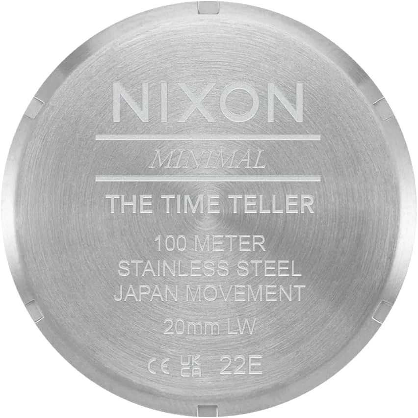 NIXON Time Teller A045 - 100m Water Resistant Men's Analog Fashion Watch (37mm Watch Face, 19.5mm-18mm Stainless Steel Band)