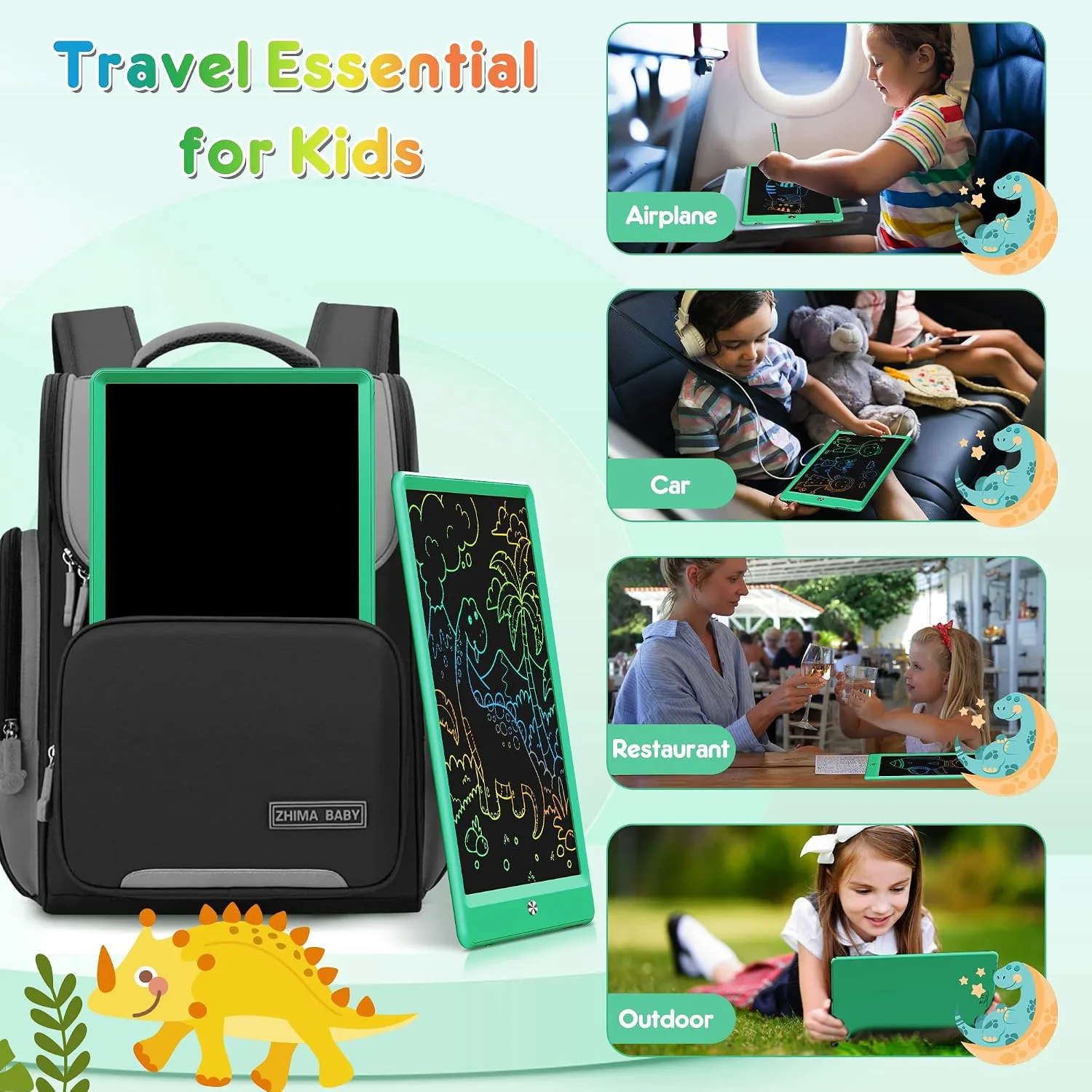 FLUESTON LCD Writing Tablet, Doodle Board Gifts for 3-8 Year Old Girls Boys, 10 Inch Colorful Electronic Board Drawing Pad for Toddlers, Christmas Birthday Gifts for Kids，Erase Lock Writing Board