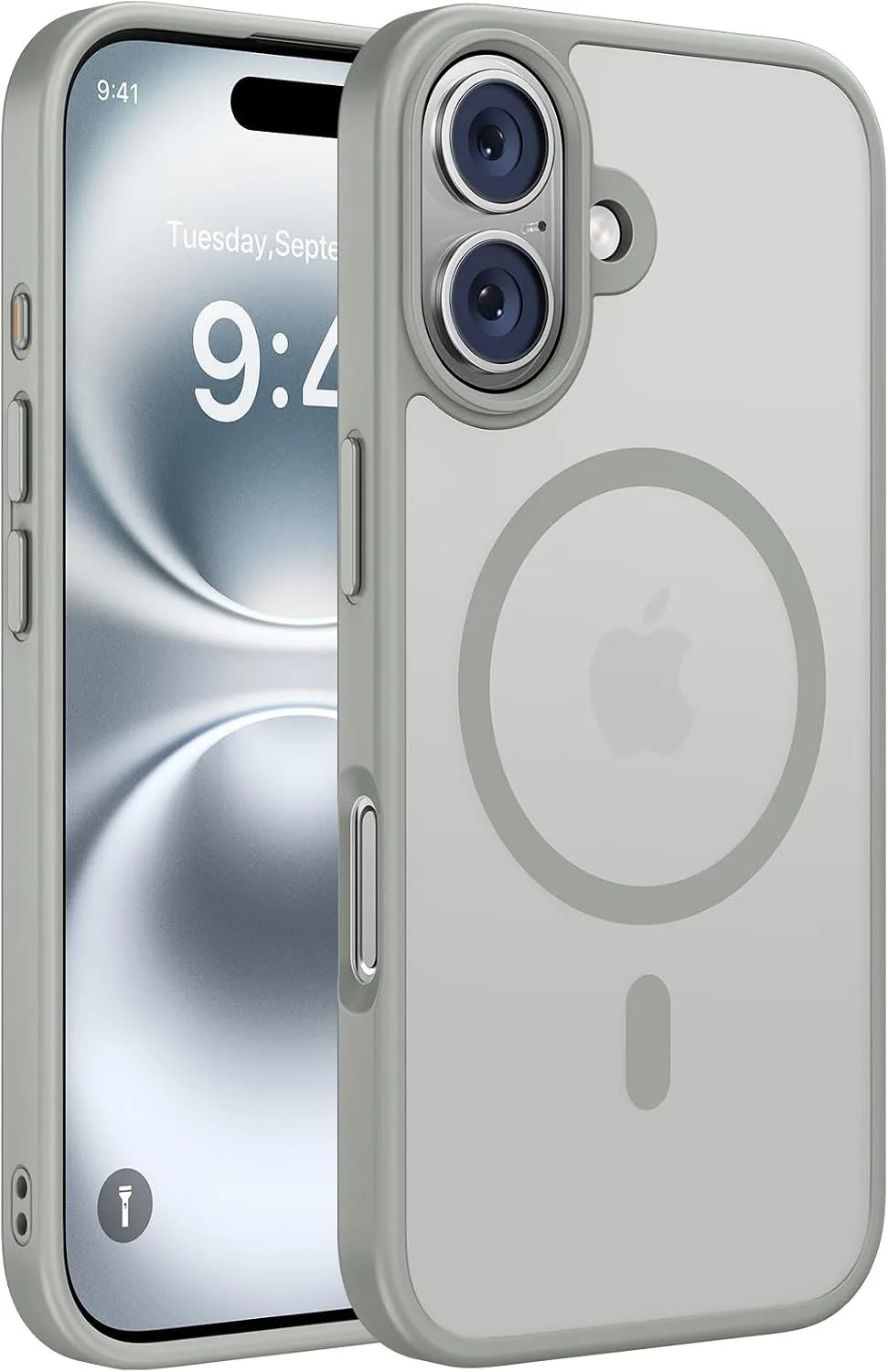 Miracase Magnetic Series for iPhone 16 Case [Compatible with MagSafe] Military-Grade Protection, Anti-Fingerprint, Slim Phone Case for iPhone 16 6.1 inch - Grey
