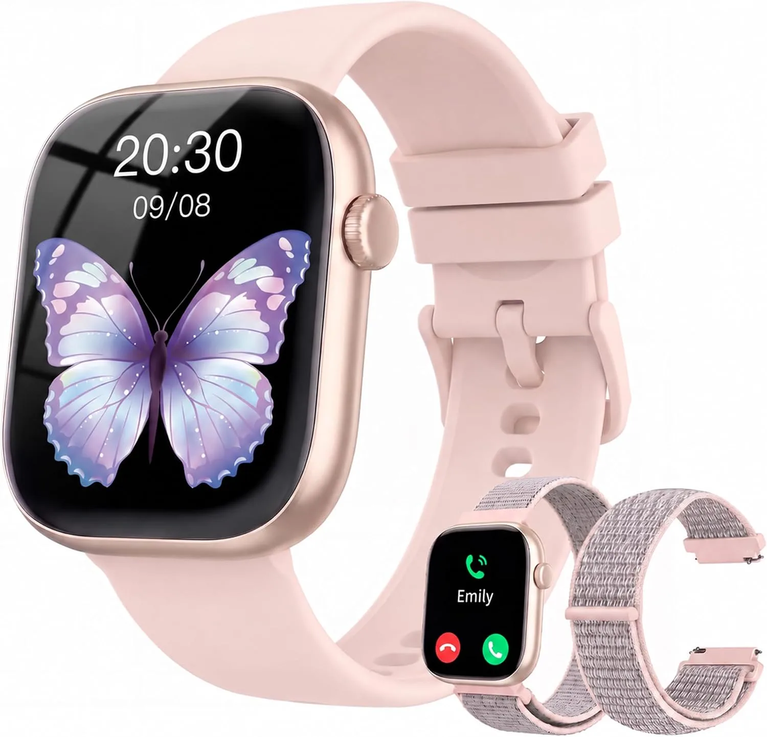 Smart Watch for Women, 1.83"HD Fitness Trackers with Answer/Calls, 2 Bands