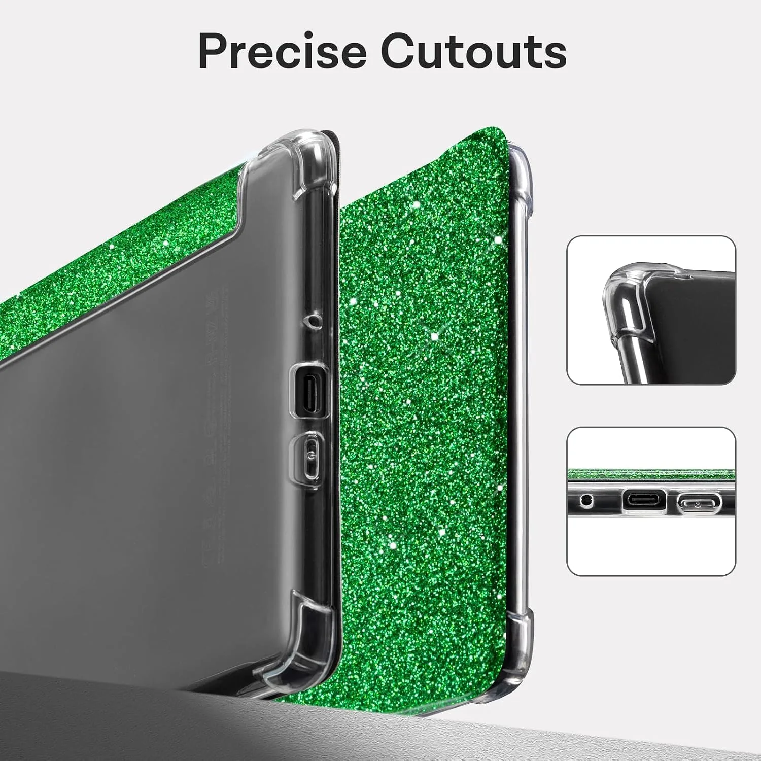 CoBak Case for 7" Ereader - New PU Leather Cover and Clear Soft Silicone Back Cover with Auto Sleep Wake Feature