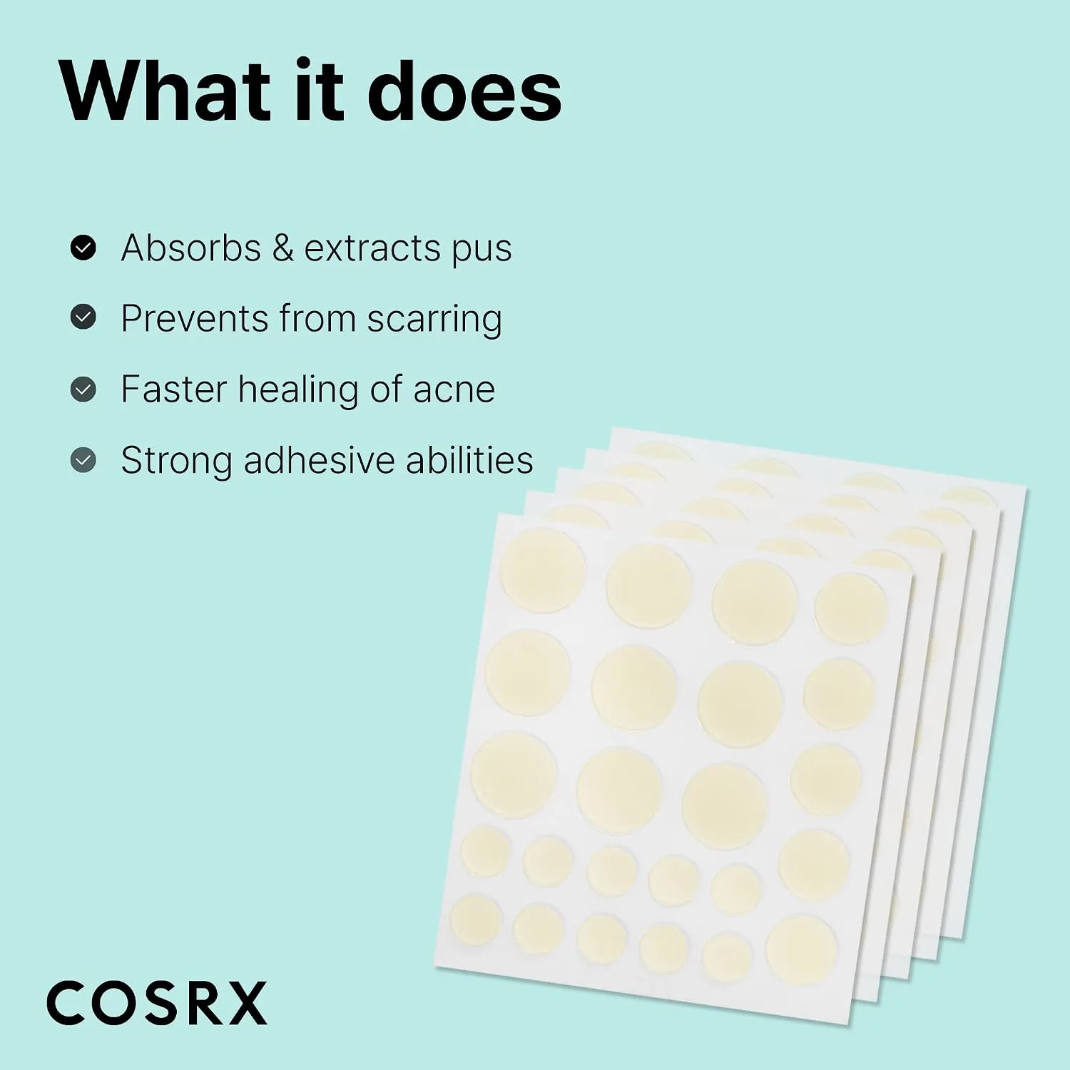 COSRX Acne Pimple Patches Absorbing Hydrocolloid Spot, 3 Size (120 Count)