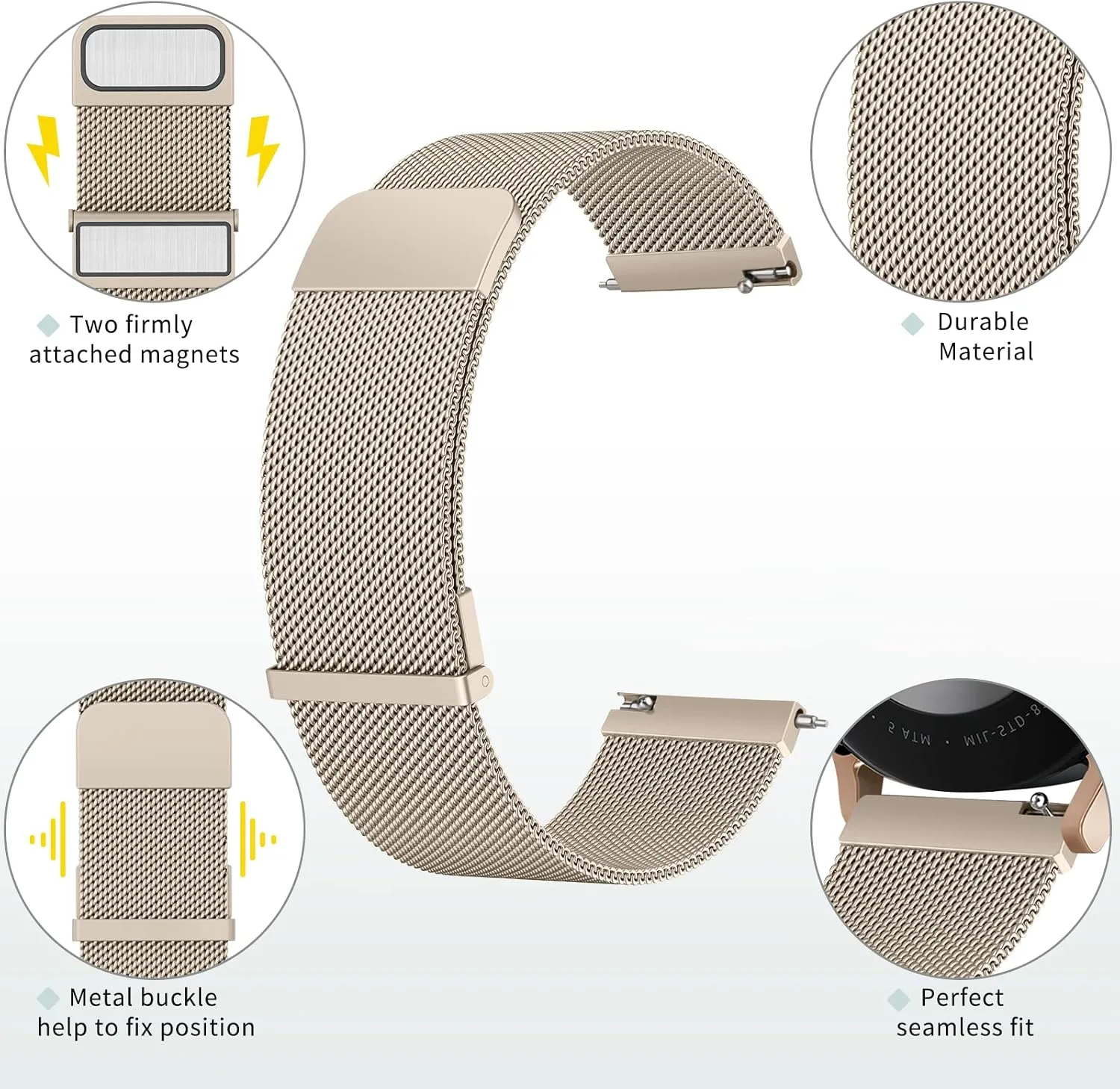 Metal Bands Compatible with IDW13,IDW16,IDW19 Smartwatch Bands, 22mm Stainless Steel Metal Replacement Strap for Fitpolo IDW13/Woneligo W13 Smartwatch Bands,ENOMIR/TOOBUR/MILOUZ/Gydom/Faweio/Veryfit IDW19 Smartwatch Bands