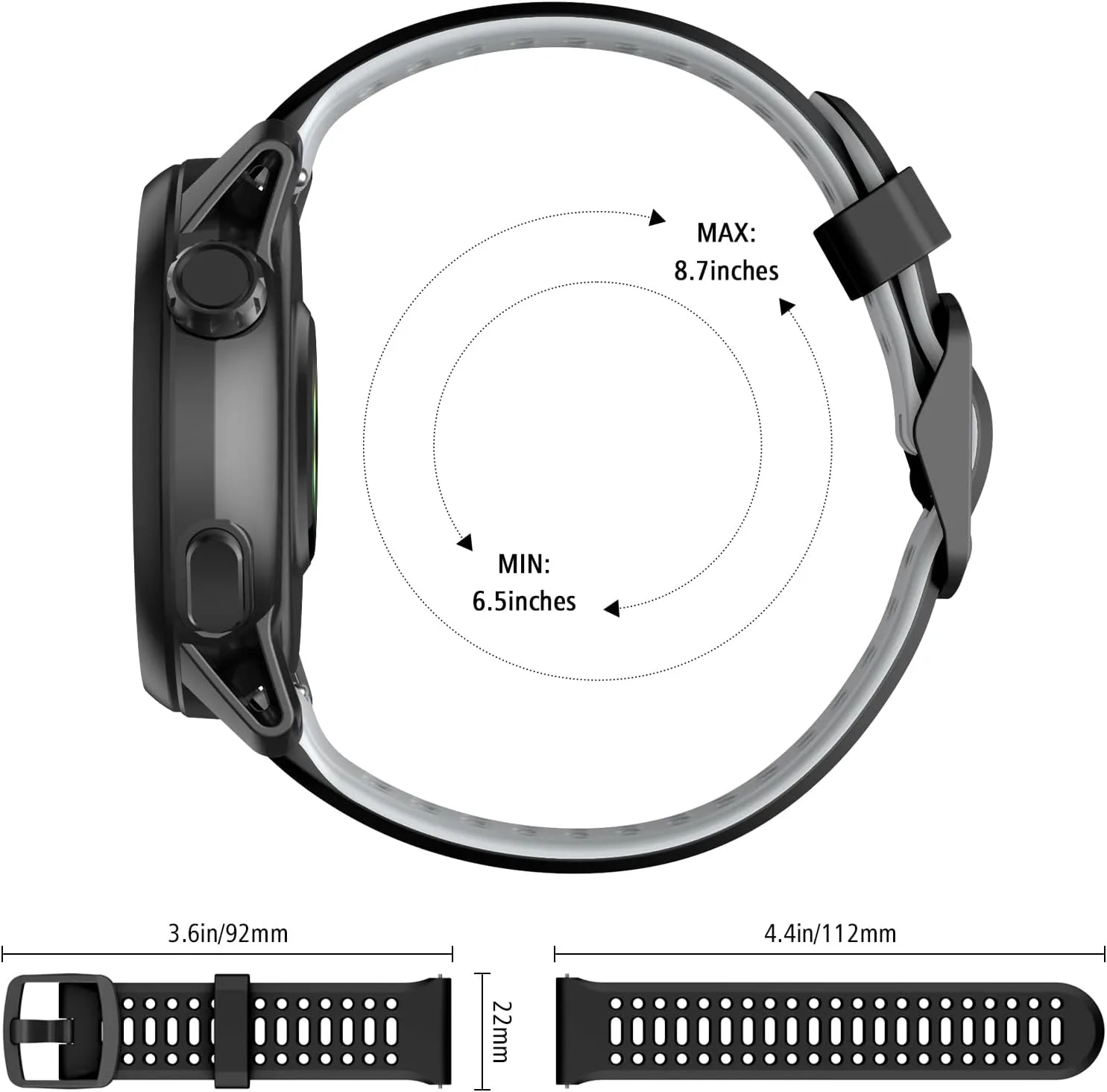 ISABAKE 22mm Watch Band for Coros Pace 3/4/Apex 2 Pro/Apex Pro/Apex 46mm
