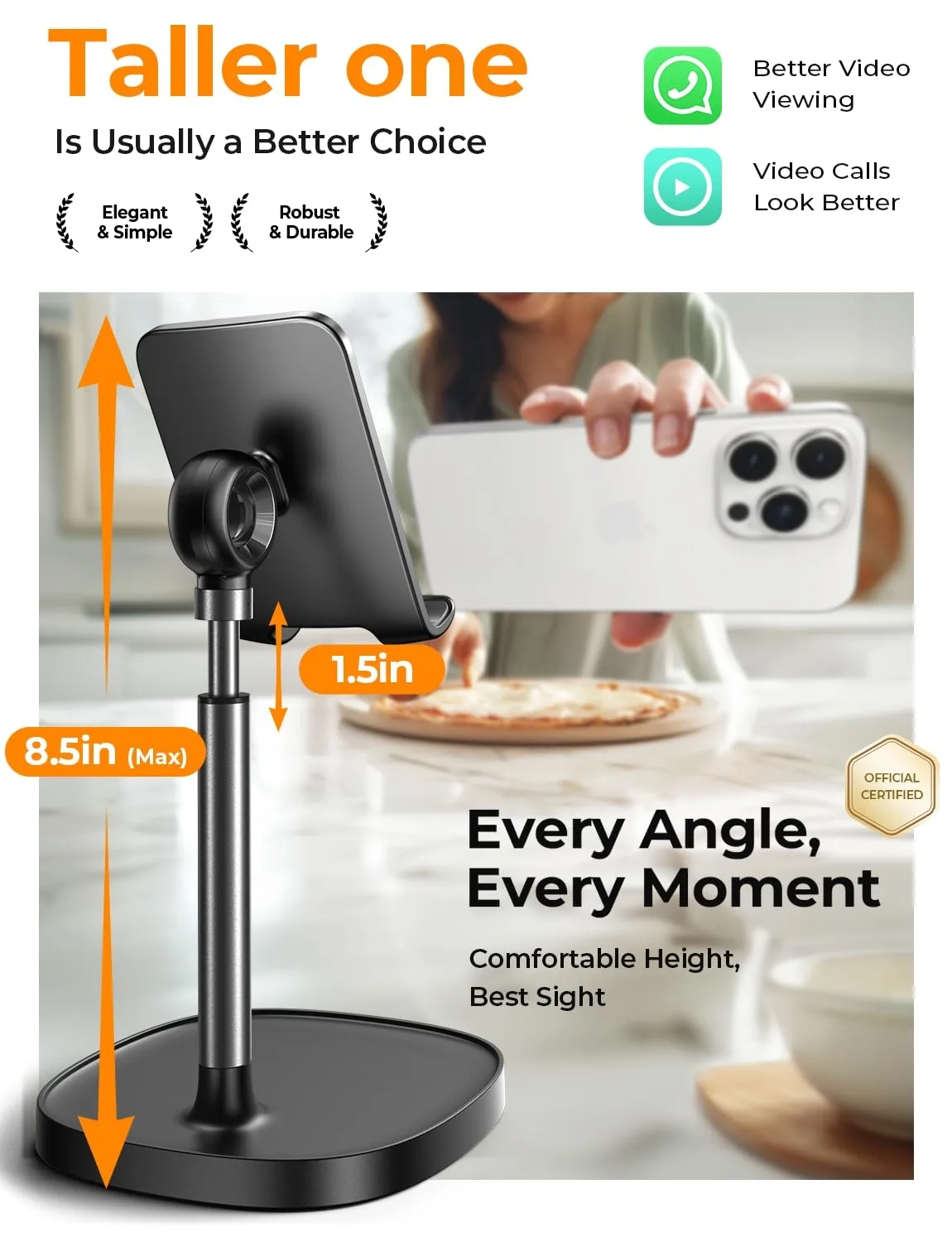 LISEN Cell Phone Stand Phone Holder for Desk, Office Decor Gadgets for Men
