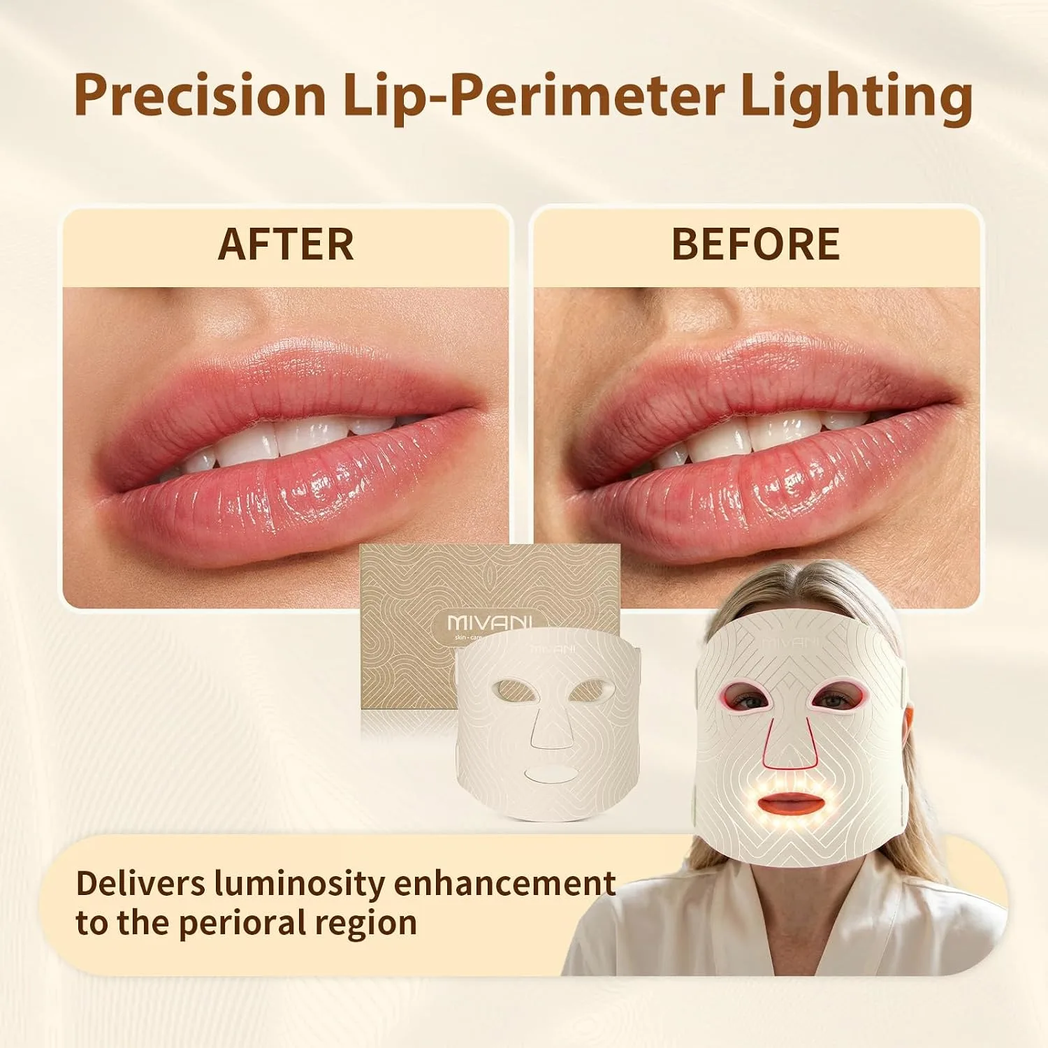 Red Light Therapy for Face, 8 Modes Red Light Mask with 850nm NIR