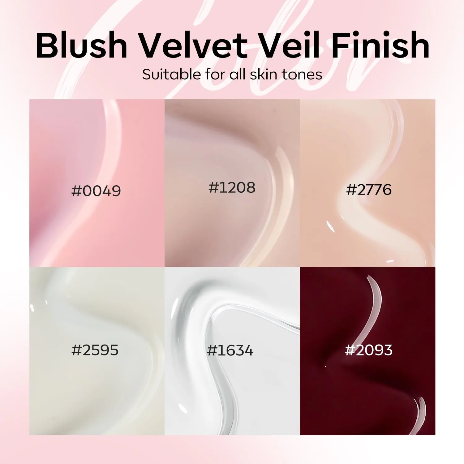 modelones Gel Nail Polish Set Jelly Nude 6Colors Pink White Milky White