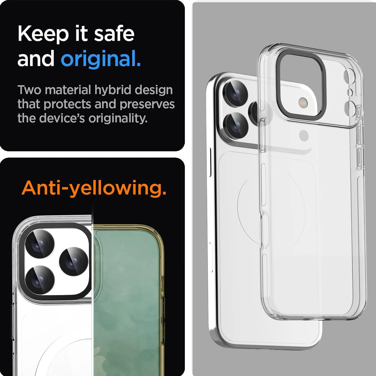 AICase Compatible with iPhone 17 Pro Max Case Clear Compatible with MagSafe, Magnetic Slim Thin Lightweight Transparent [Non-Yellowing] Magnet Mag Safe Protective Phone Case