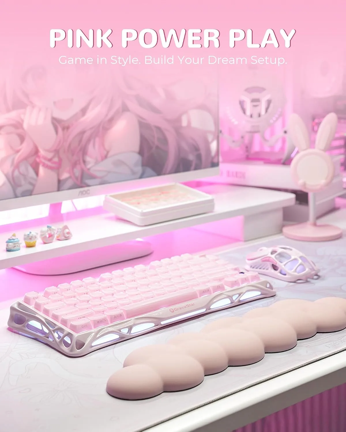 GravaStar Mercury K1 75% Wireless Mechanical Gaming Keyboard RGB Backlit