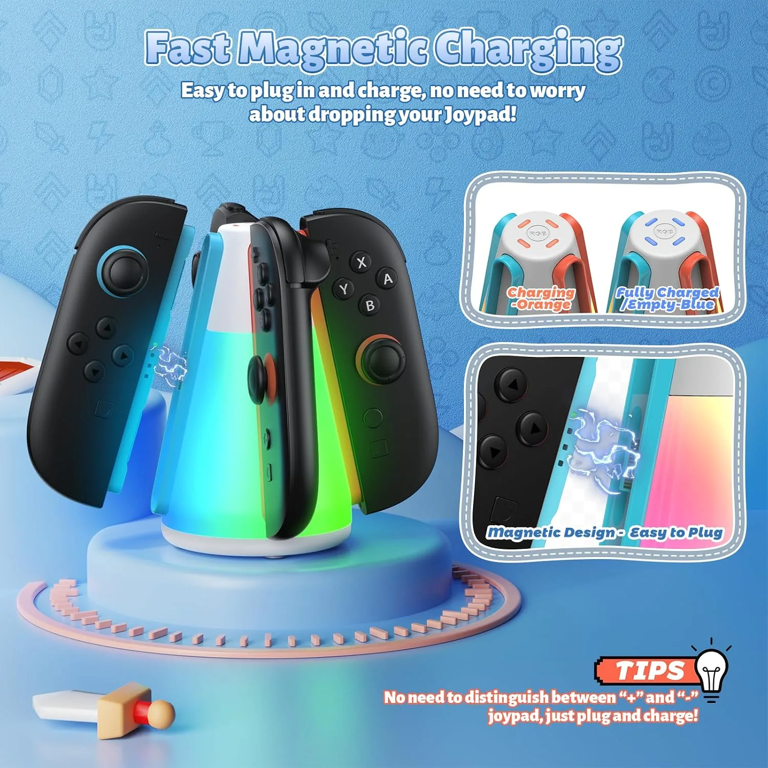 FASTSNAIL Switch 2 Controller Charger for Nintendo Switch 2 for Joy-Con 2