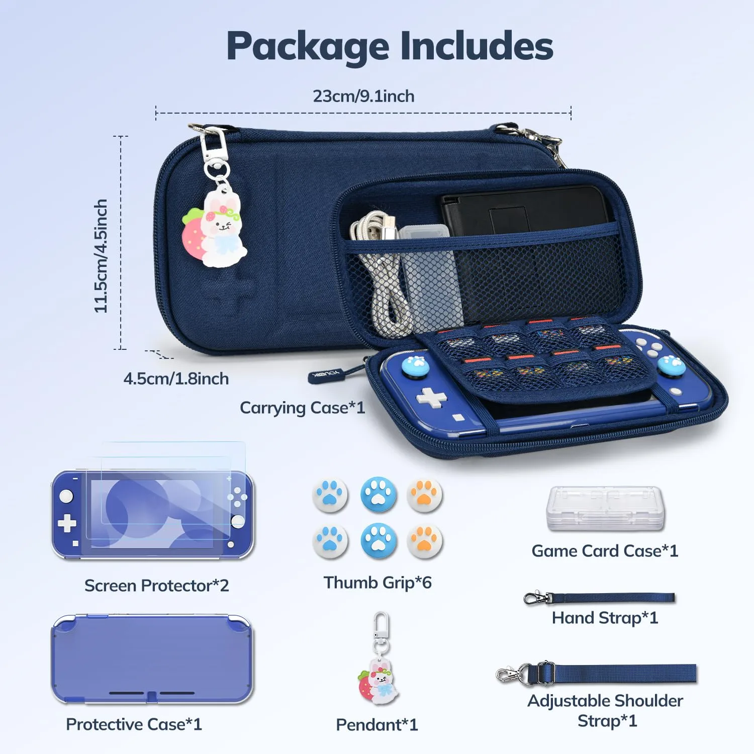 Younik Switch Lite Case, 14 in 1 Accessories Kit for NS Switch Lite (2019)