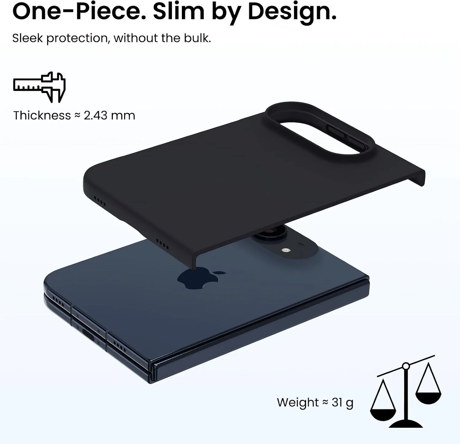 ORNARTO for iPhone Duo Case,Magnetic Slim Liquid Silicone,Black