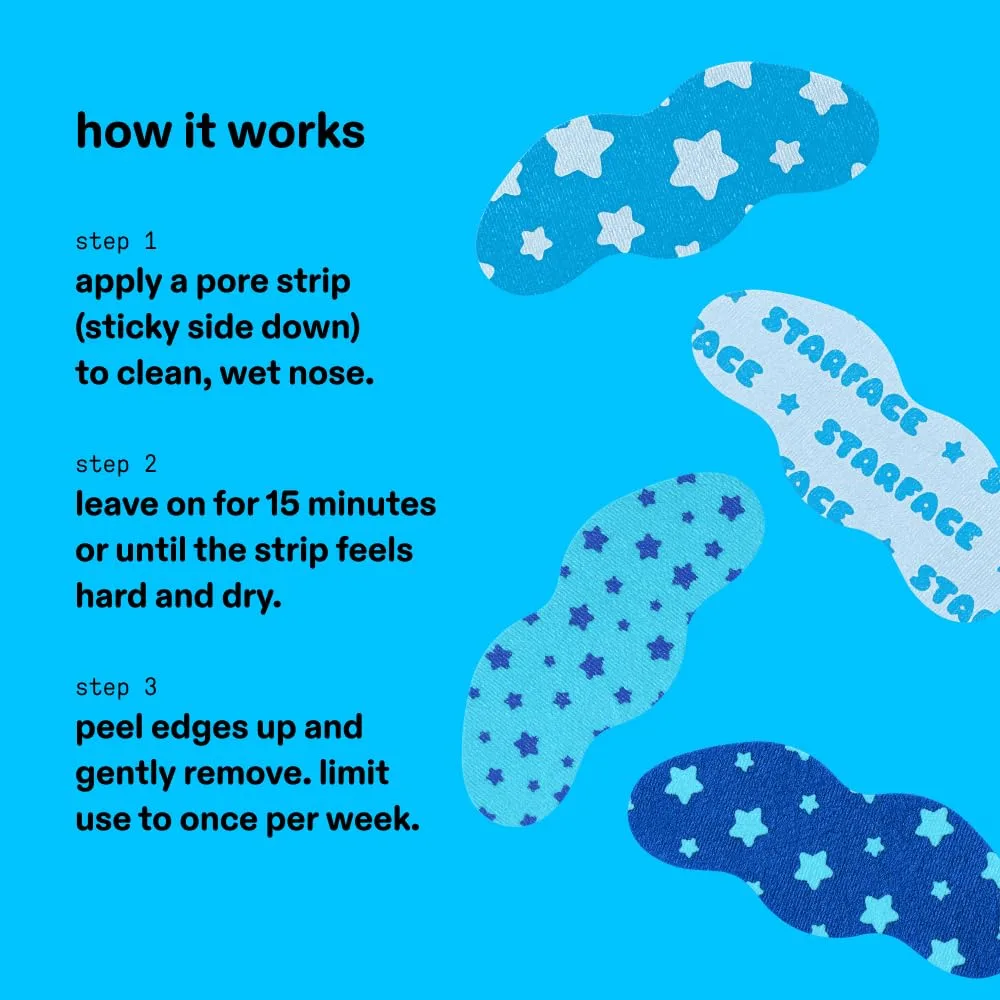 Starface Star Strips Blue Nose Pore Strips, Extra Strength, 16 ct