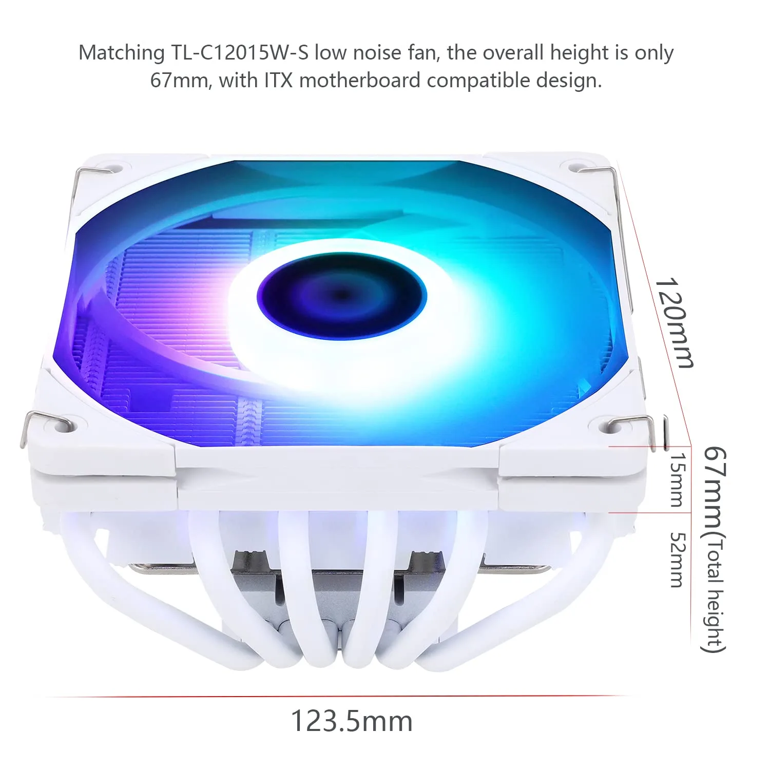 Thermalright AXP120-X67 White ARGB Low Profile CPU Air Cooler