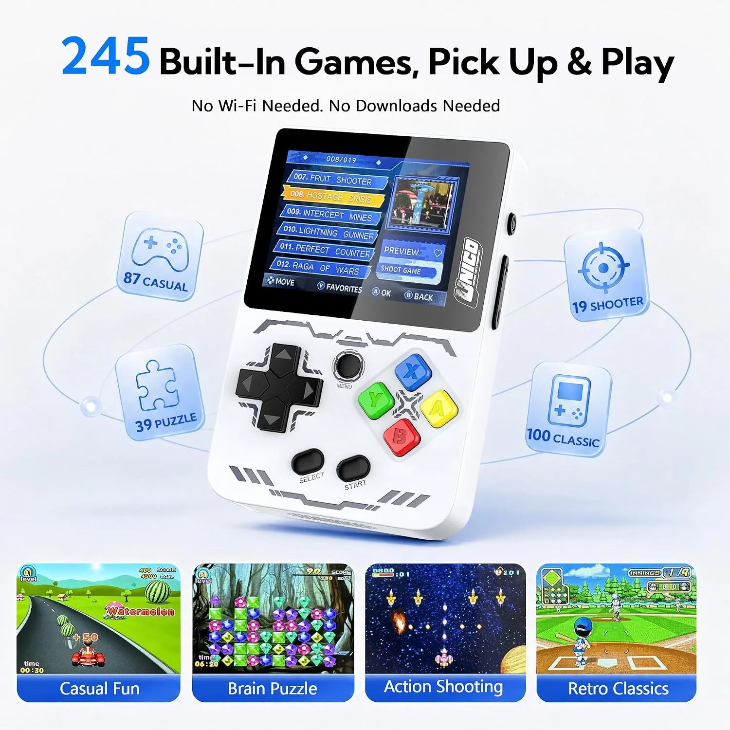 Retro Handheld Game Console for Adults, 245 Games, Pocket Size for Travel