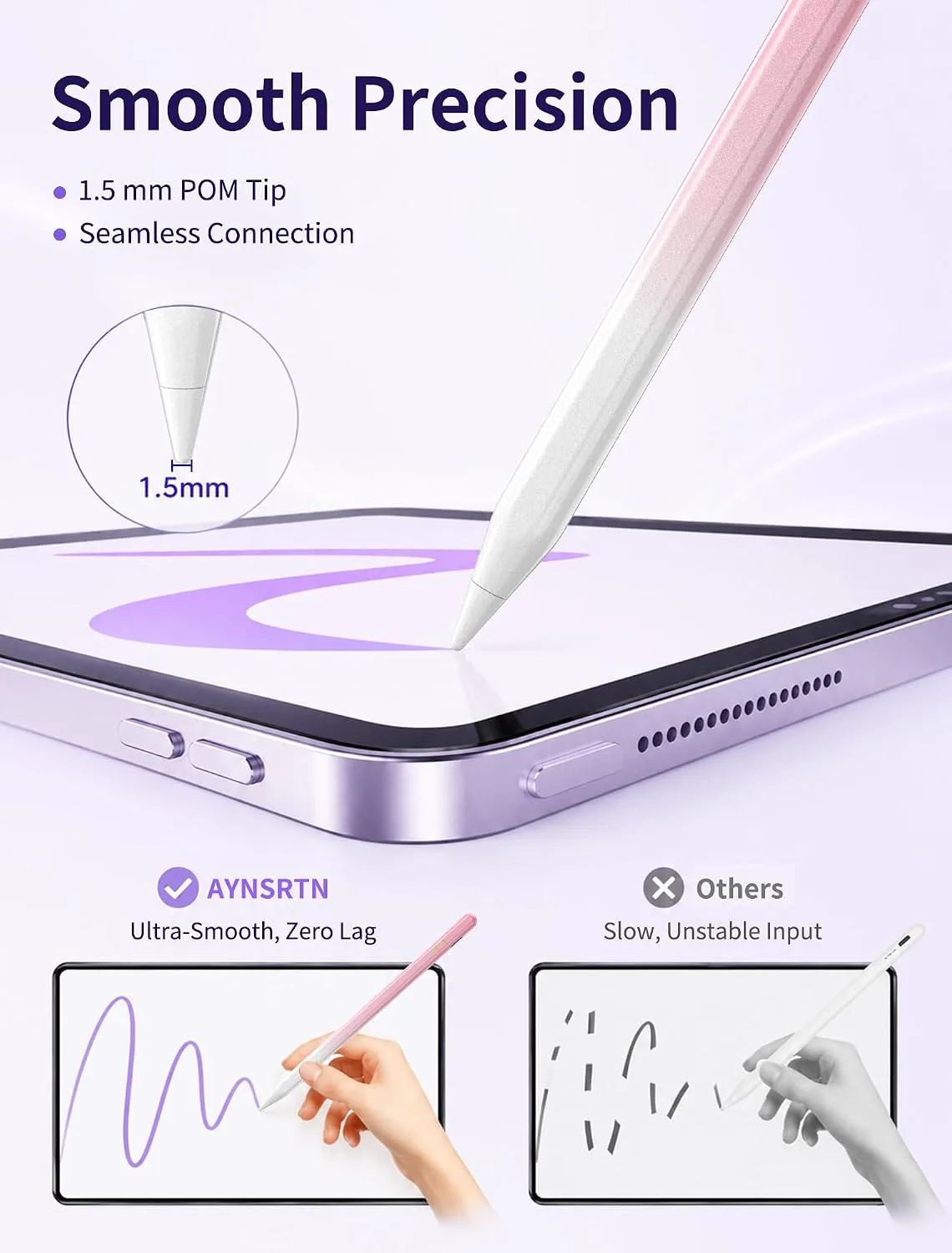 Stylus Pen for iPad 2018-2026,Alternative to Apple Pencil Pro 2nd 1st USB C