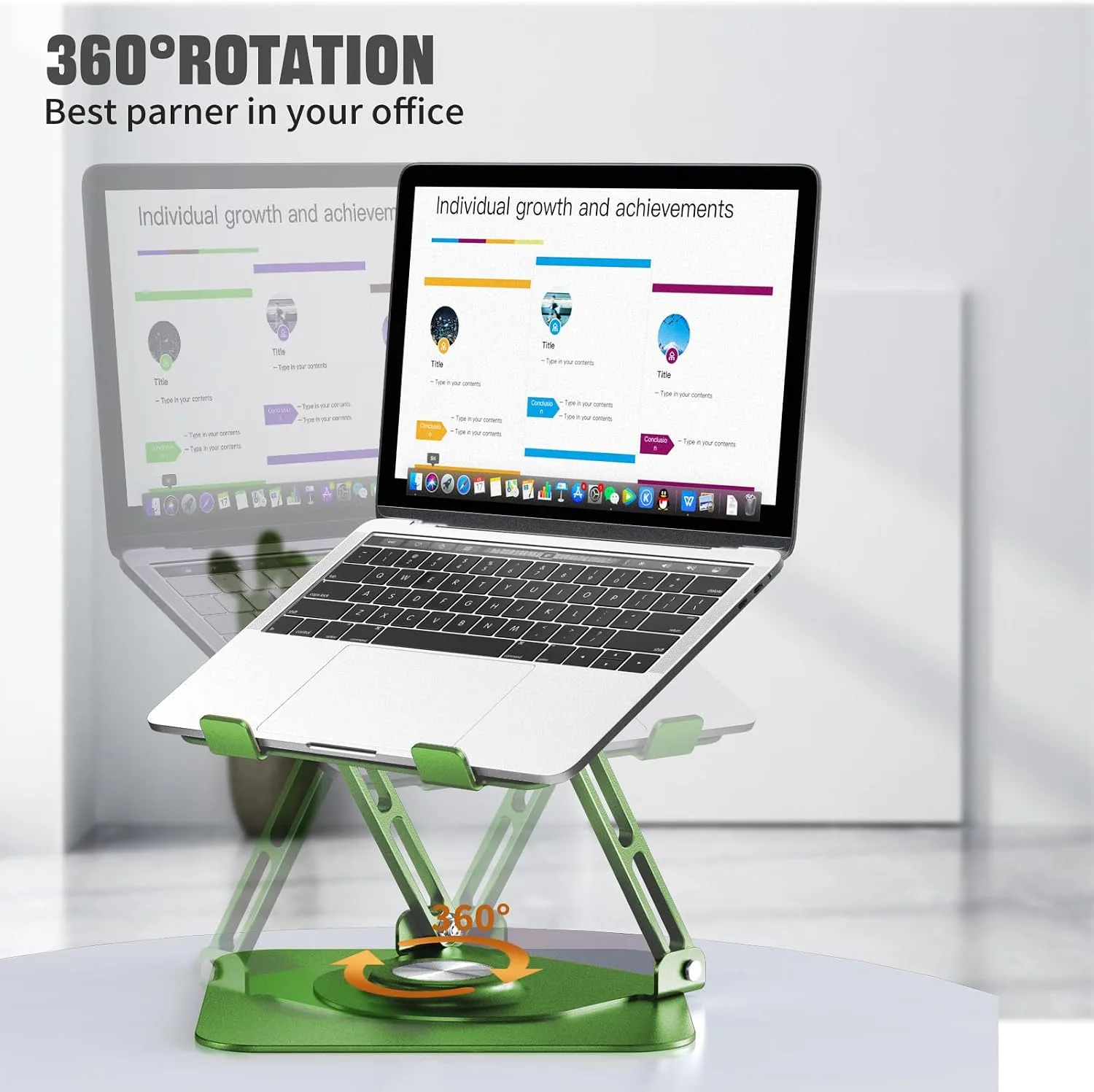 Laptop Stand for desk(360°Rotating),Aluminum laptop Riser for 10-16"Laptops