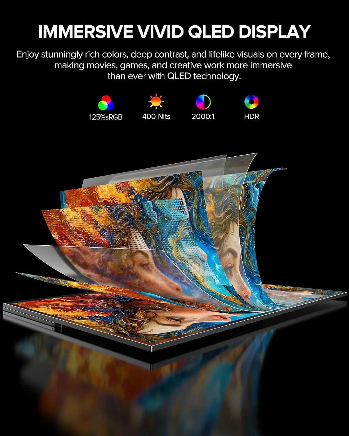 UPERFECT Portable Monitor Touchscreen 24" 120Hz 1080P 125% sRGB 400Nits