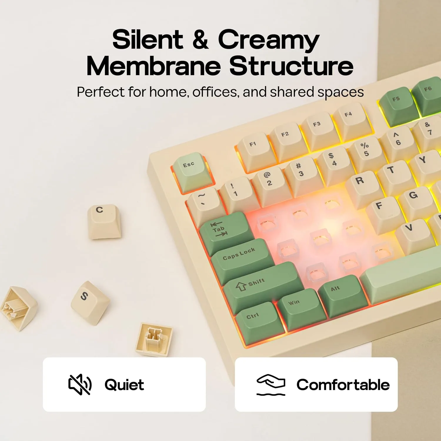 MechLands Aula S102 Membrane Gaming Keyboard w/Number Pad, 100% Full Size