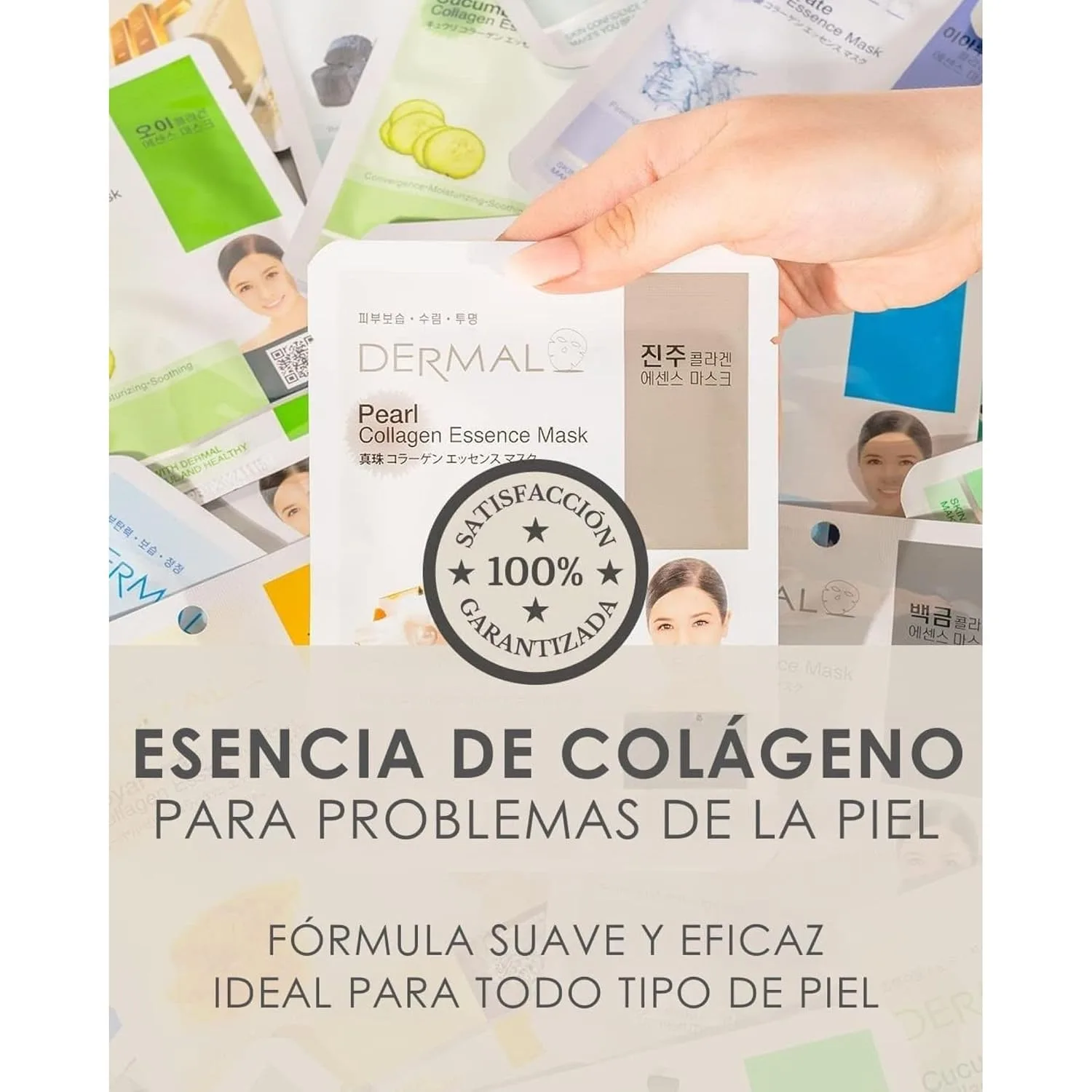 DERMAL 16 Collagen Korean Essence Sheet Mask Variety Pack, Aloe Cica & More