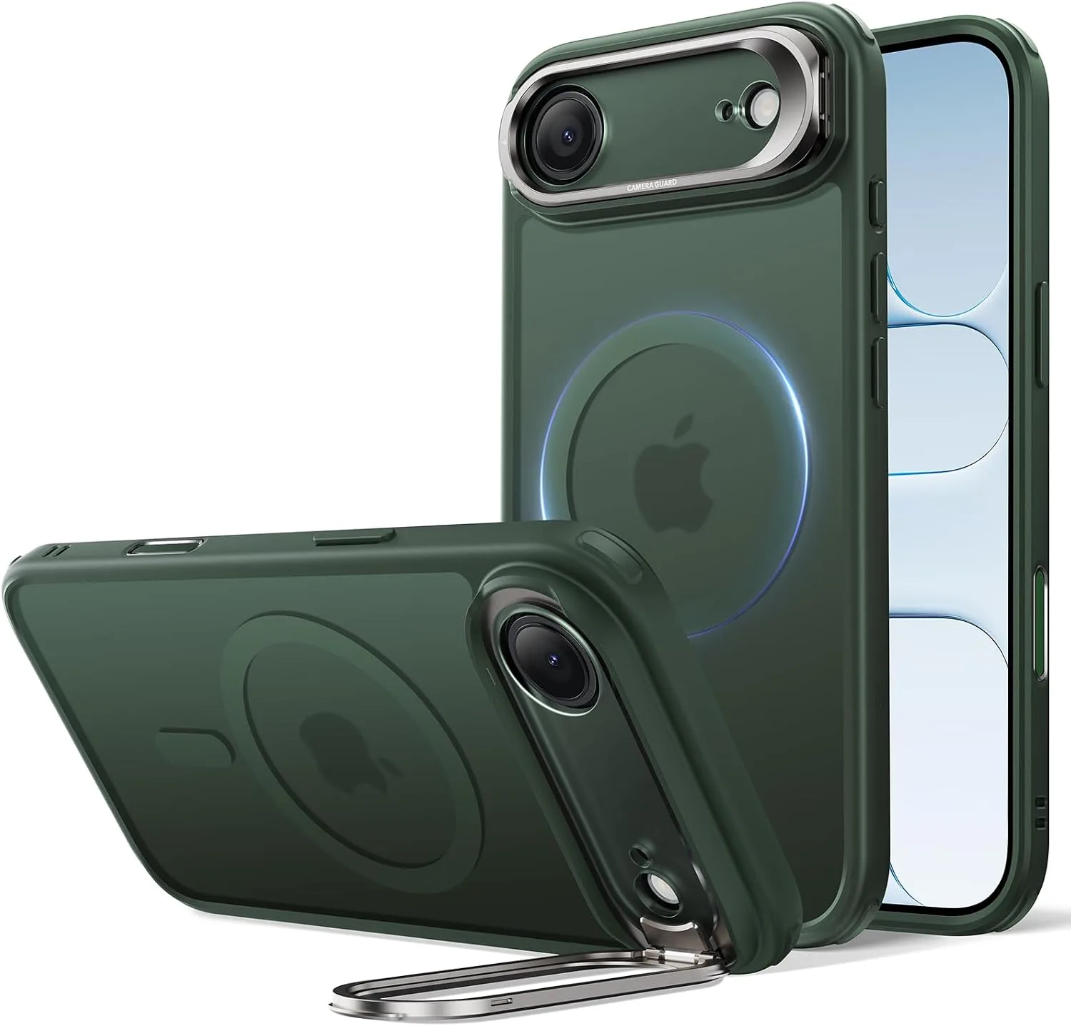 Funda para iPhone Air ESR Classic Hybrid con soporte flexible Verde Mate