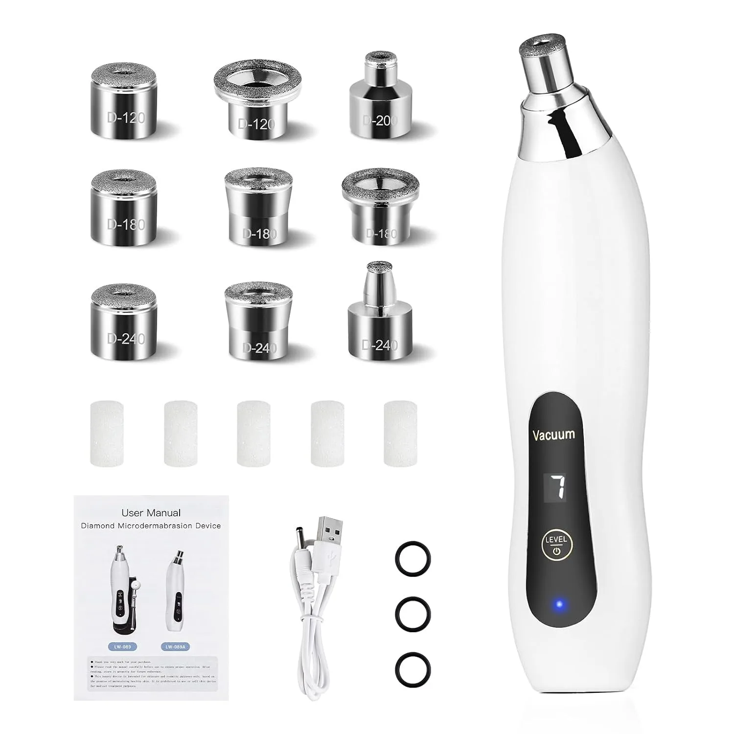 Microdermabrasion Machine, 7 Suction Modes with 9 Diamond Tips