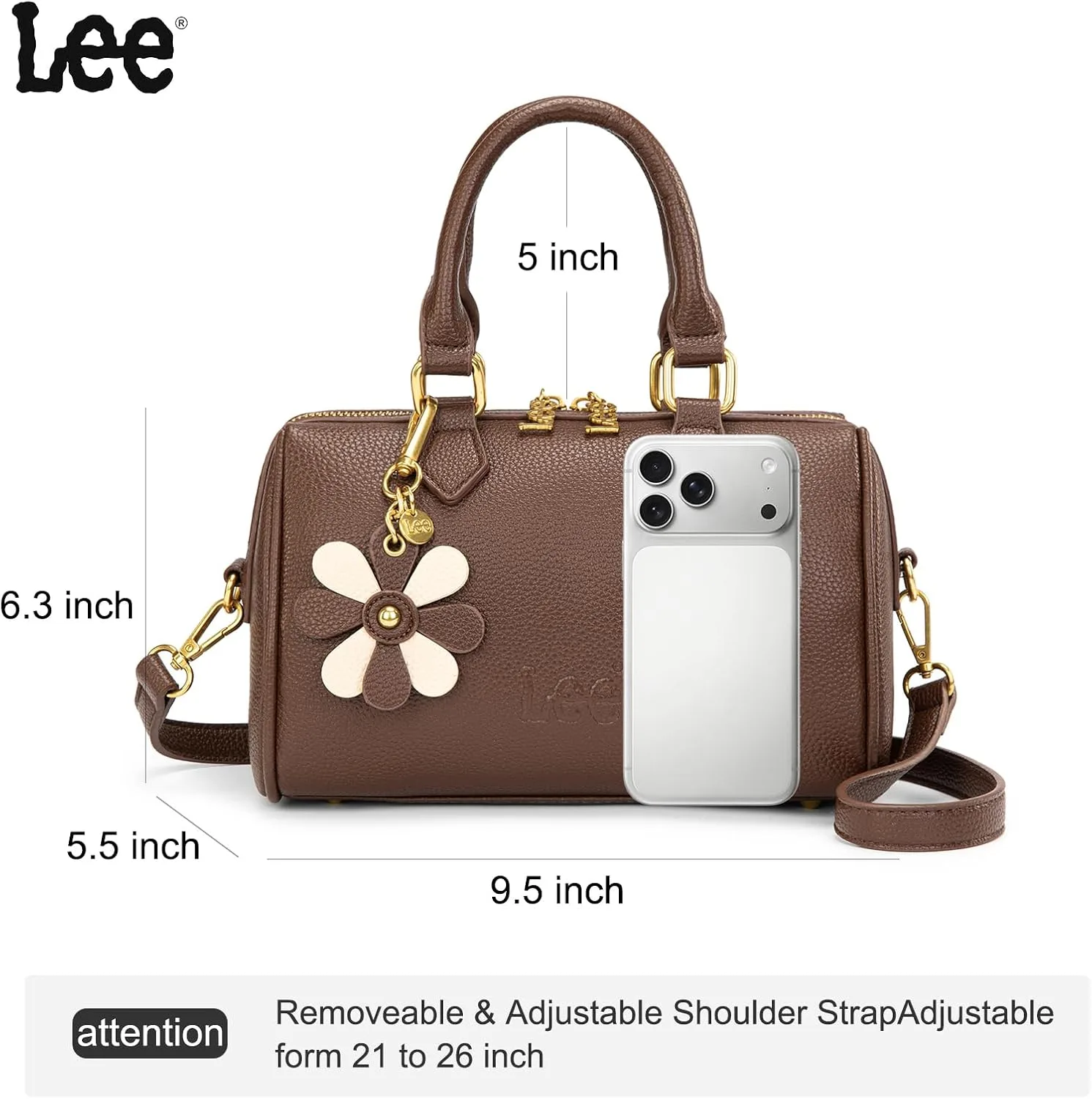 Lee Satchel Purses for Women, Small Top Handle Handbag, Convertible Crossbody Satchel