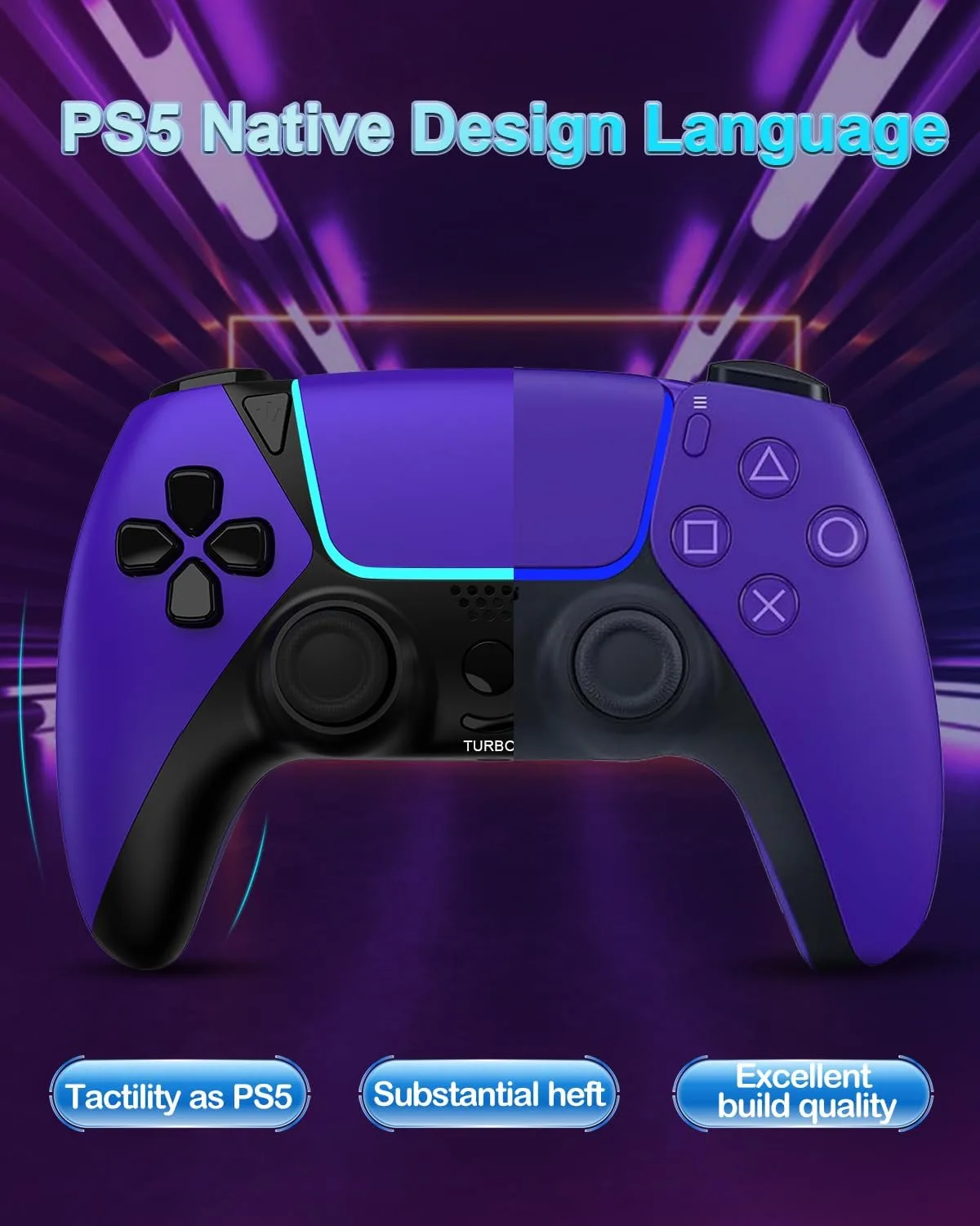 Enstixsm Upgraded for Luna Controller with Back Paddles,Turbo,Wireless Fire TV Game Controllers for PC,GeForce NOW,Firestick,Replacement for Luna Gamepad with ALPS Joystick,No Drift Stick,Purple